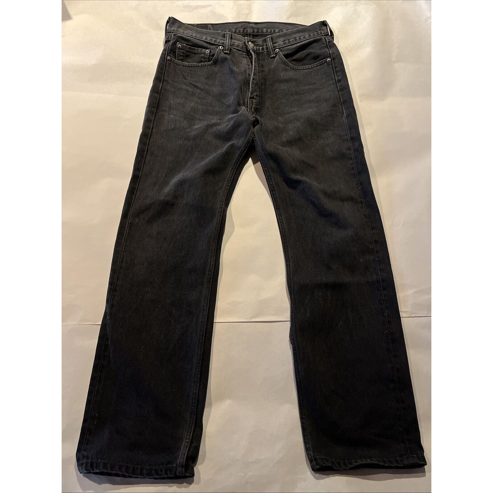 Levi's Levi’s 505 Jeans Men’s 34x32 Regular Straight Denim Black Size US 34 / EU 50 - 2 Thumbnail