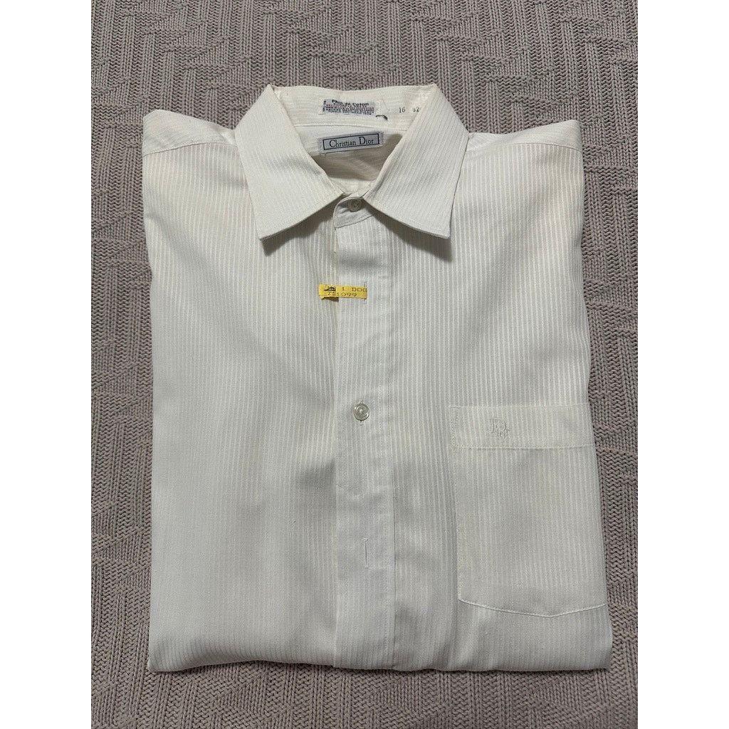 Dior Vintage Dior white monotone striped button down size 16 Size US L / EU 52-54 / 3 - 1 Thumbnail