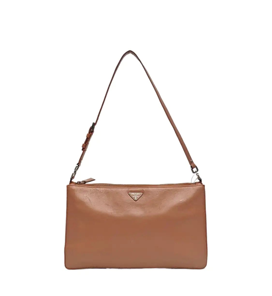 Prada PRADA bean sand cowhide leather shoulder bag silver hardware Size ONE SIZE - 1 Thumbnail