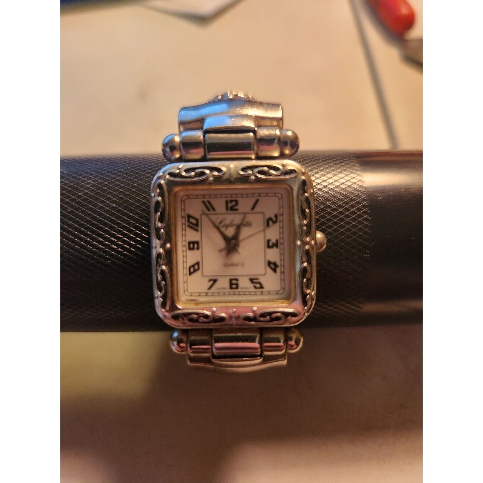 Lafayette 148 Lafayette Japan silver Cuff Vtg Retro Stainless new battery Size ONE SIZE - 9 Thumbnail