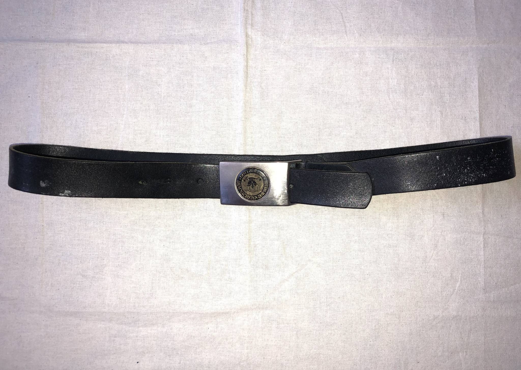 Vintage Vintage Black leather belt of the German fire service Size ONE SIZE - 2 Thumbnail