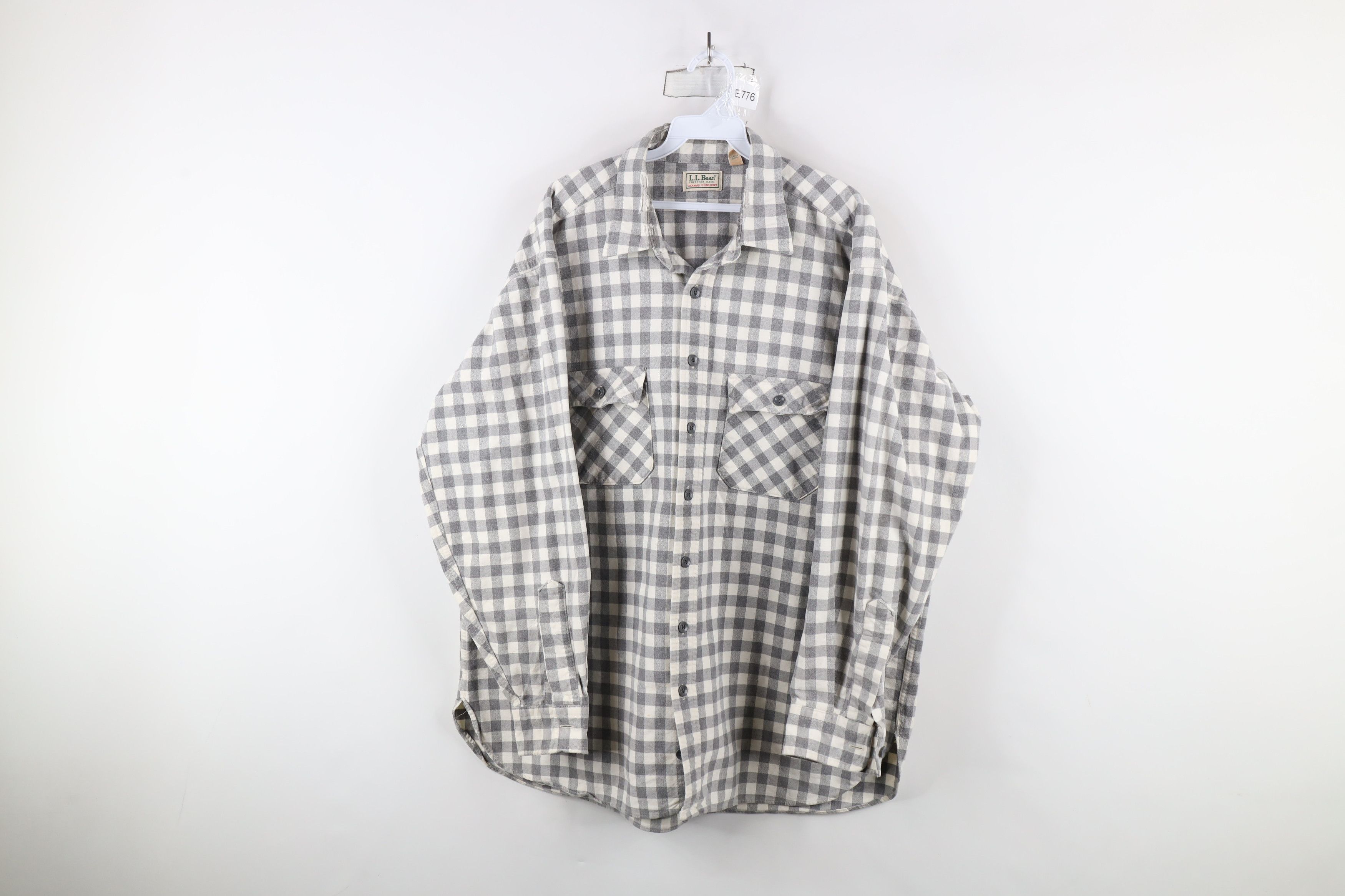 L.L. Bean × Vintage Vintage 90s LL Bean Chamois Cloth Button Shirt Plaid USA Size US L / EU 52-54 / 3 - 1 Thumbnail