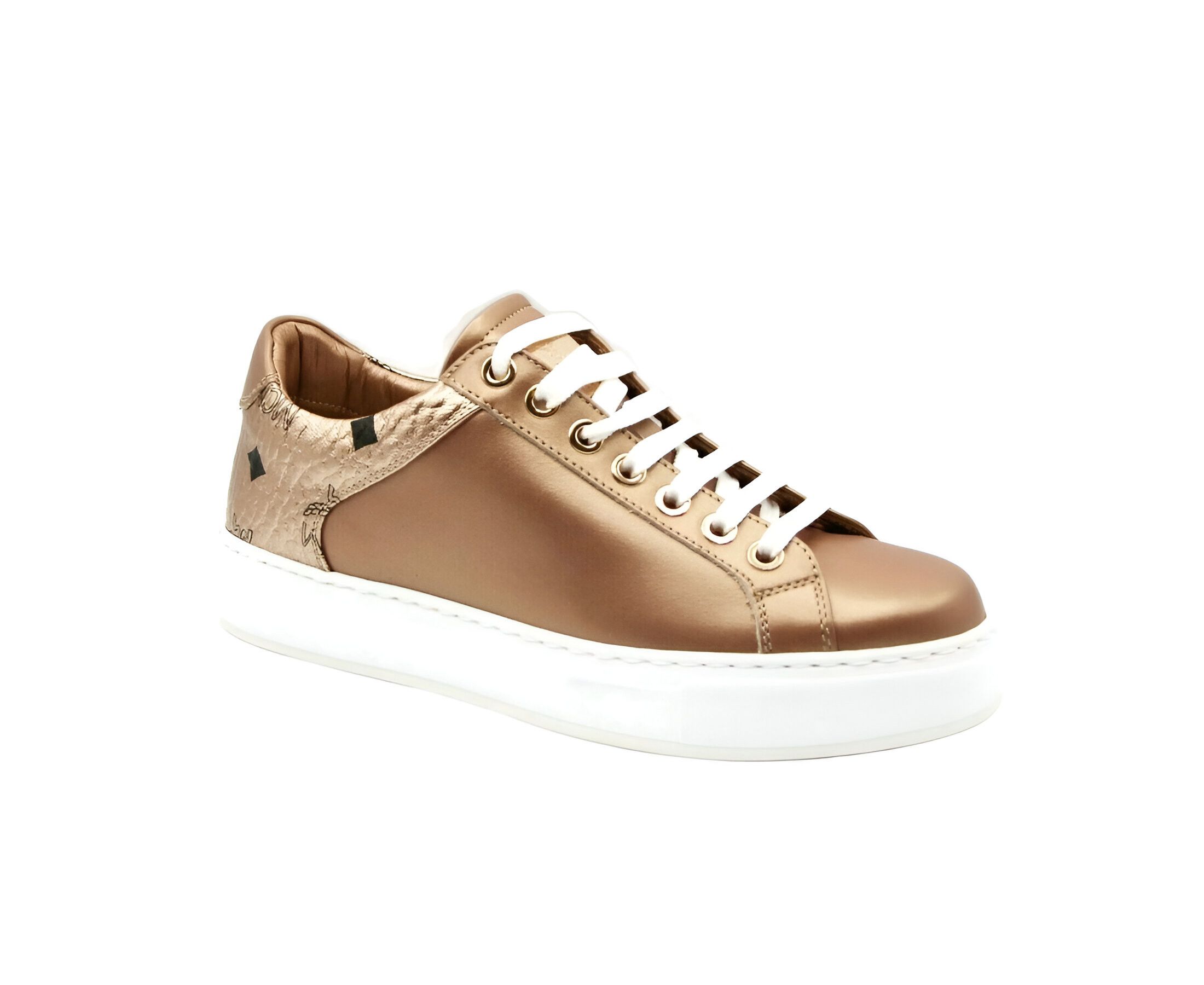 MCM Women's Rose Gold Leather Low Top Sneakers (35 EU / 5 US) Size US 5 / IT 35 - 1 Thumbnail