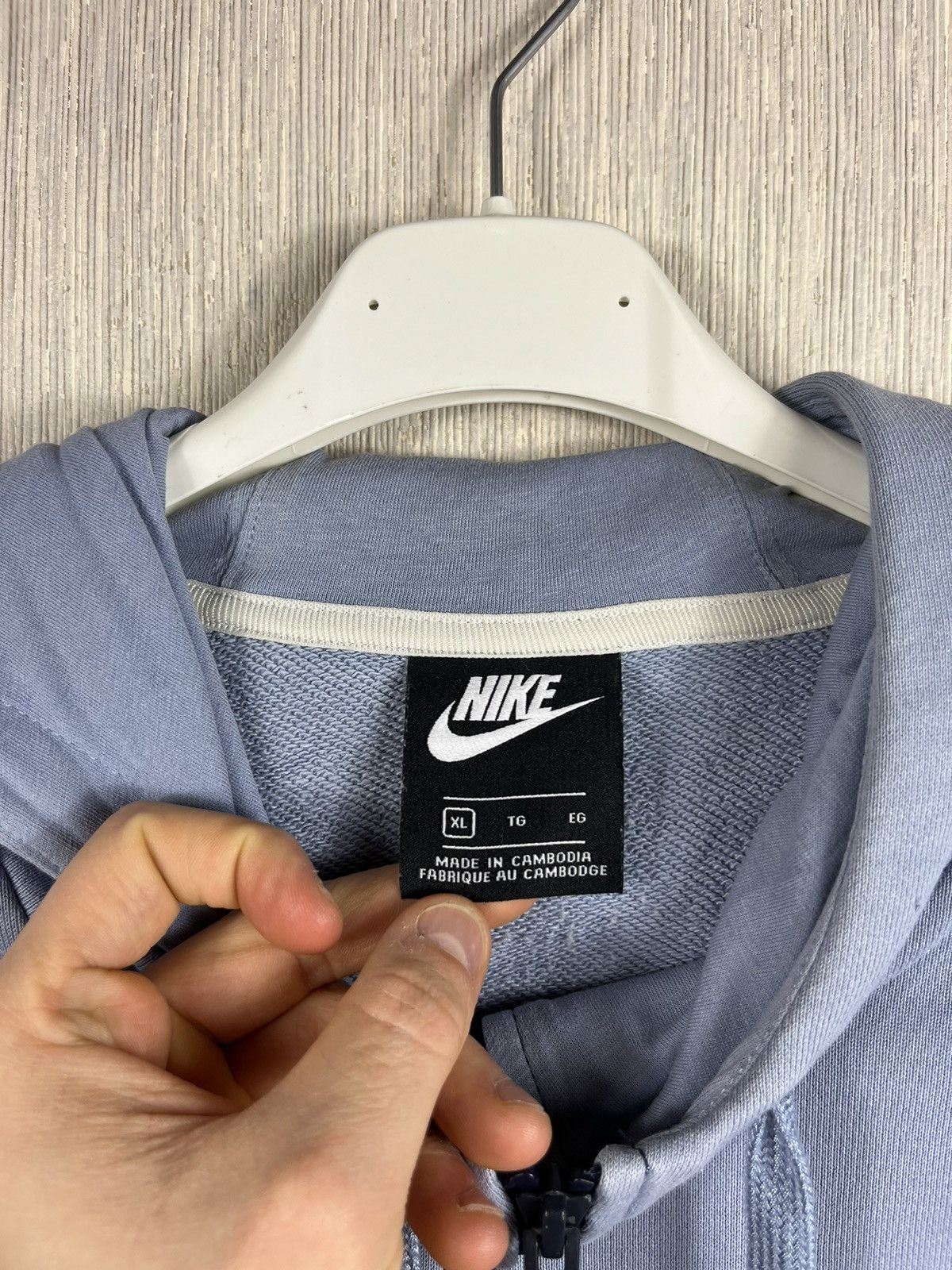 Nike Nike y2k big swoosh logo zip hoodie sweatshirt baby blue Size US XL / EU 56 / 4 - 17 Thumbnail