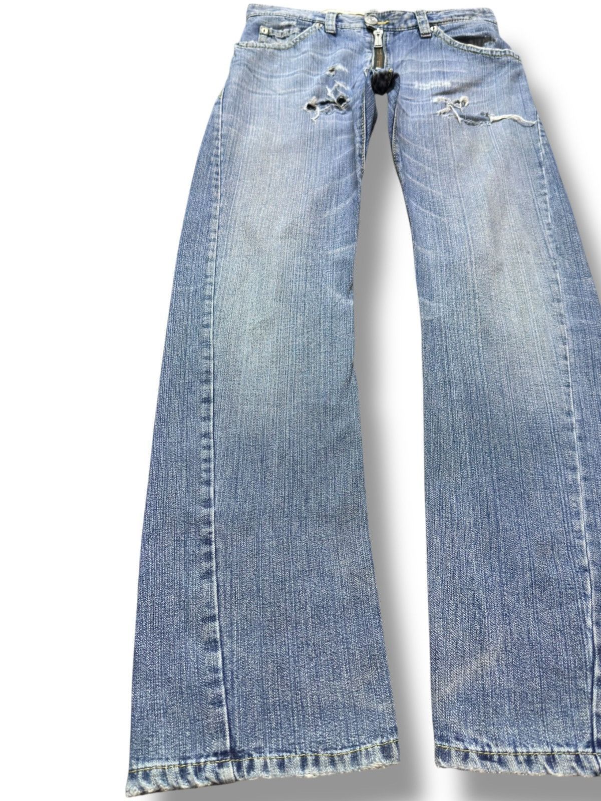 Dsquared2 Vintage Dsquared2 Curve Leg Faded Grunge Distressed Denim Size US 31 - 3 Thumbnail
