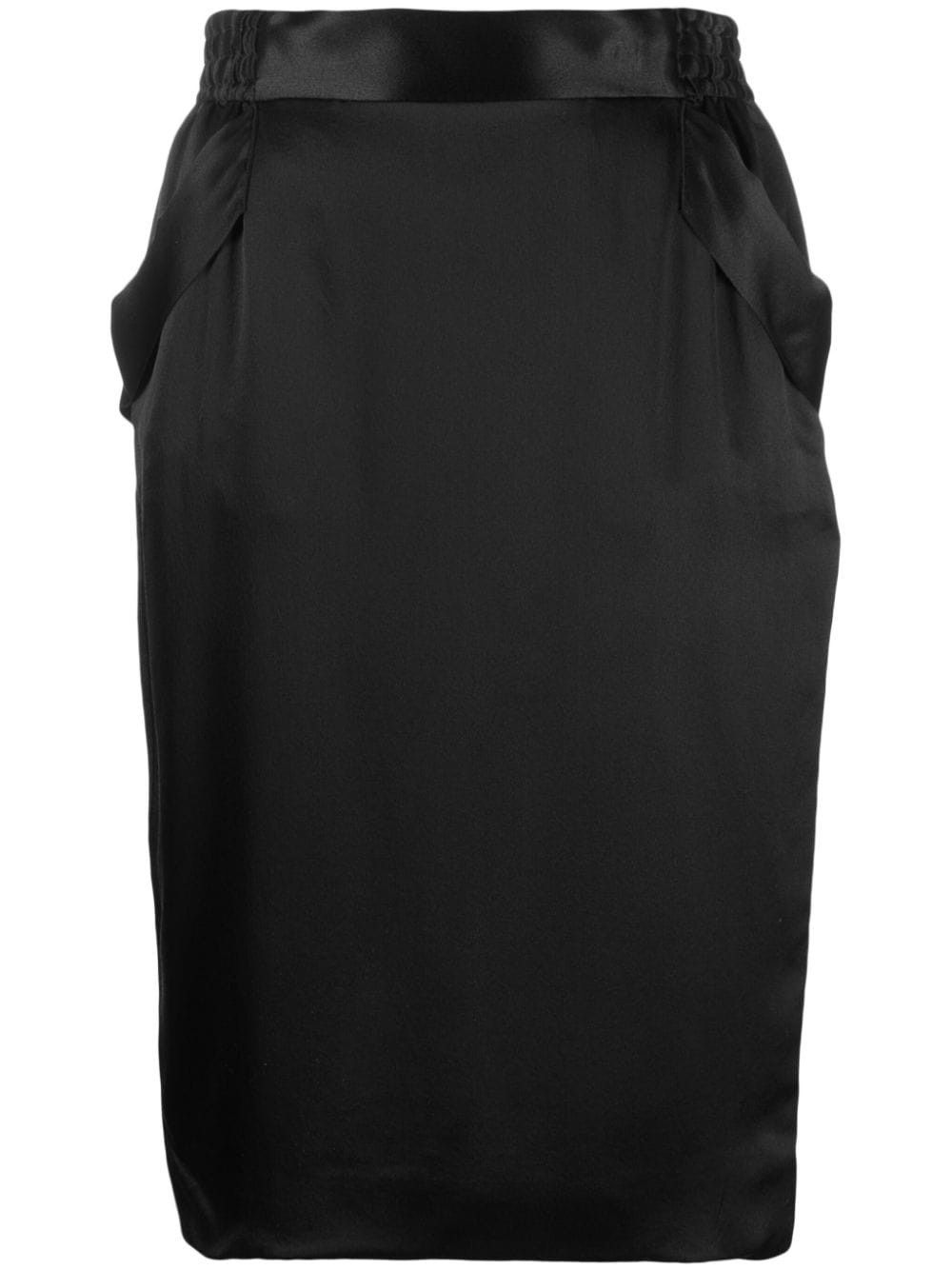 pencil skirt in silk satin crepe