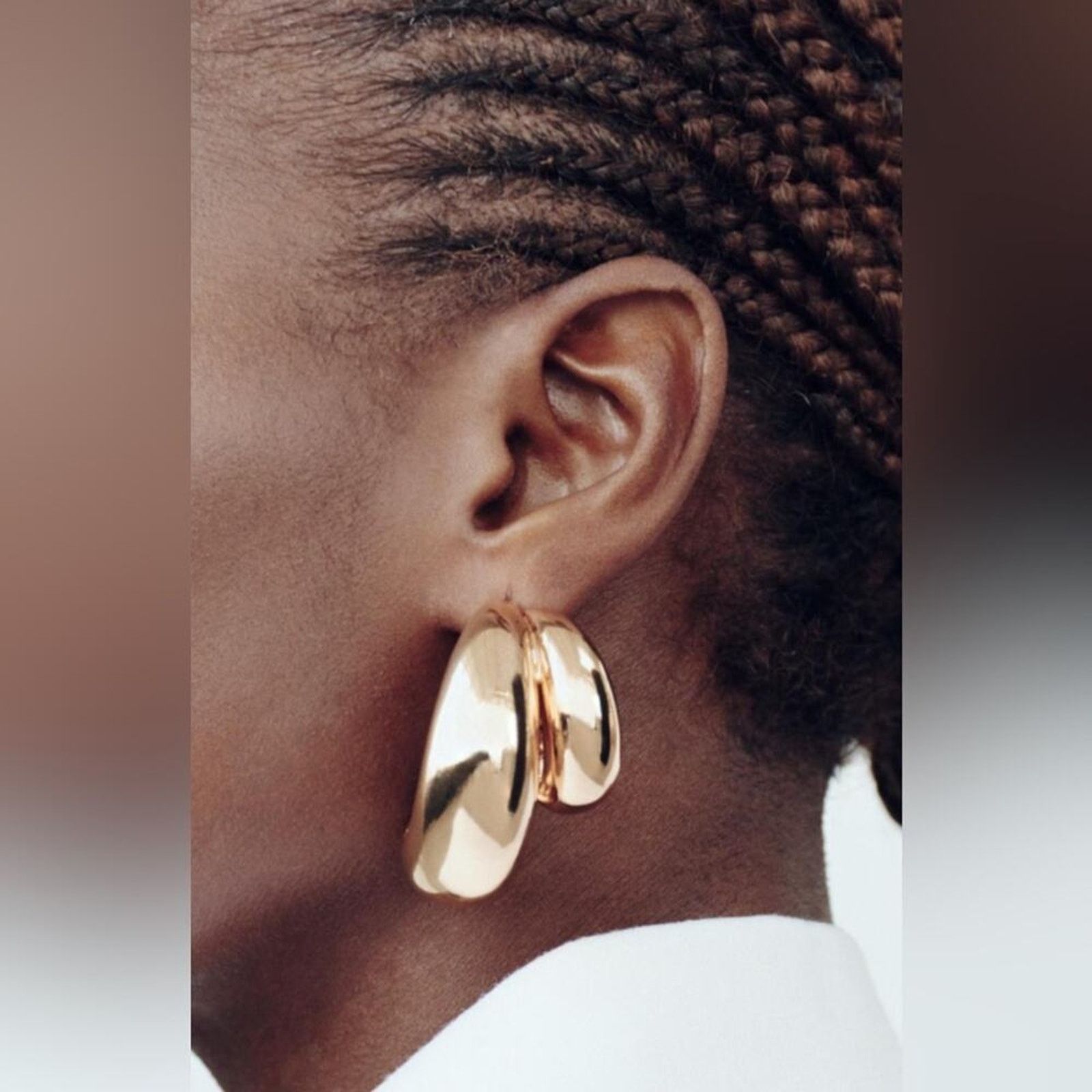 Zara Nwt- Zara gold tone double hoop earrings Size ONE SIZE - 2 Thumbnail