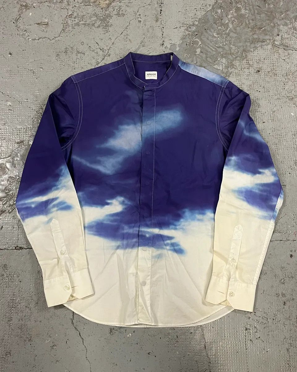 Armani Collezioni 2000s Armani Blue Sky Cloud Shirt Size US M / EU 48-50 / 2 - 1 Thumbnail