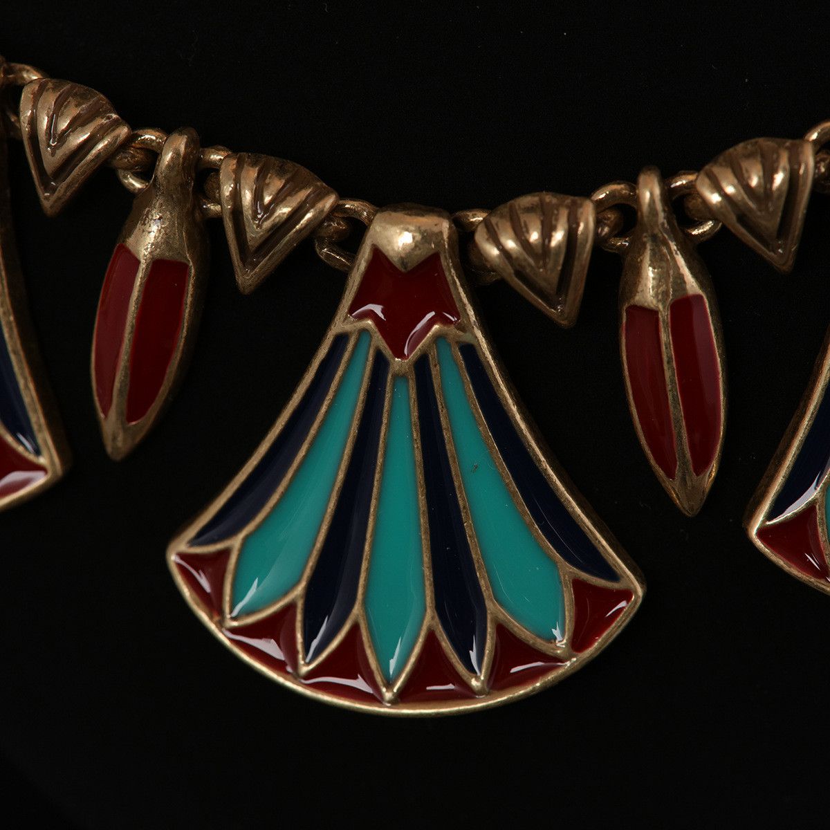 Other vintage green enamel fan necklace Size ONE SIZE - 4 Thumbnail