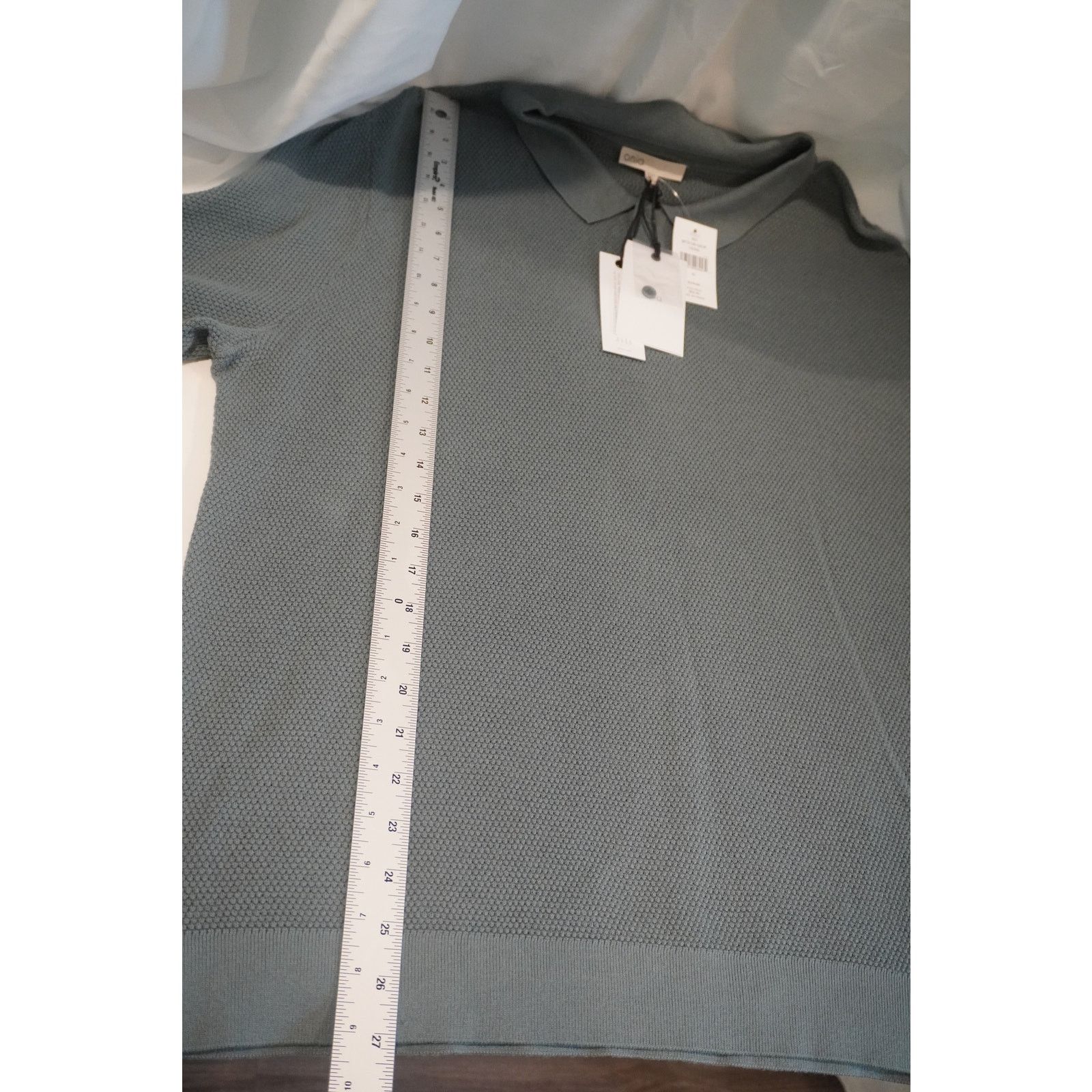 Onia Onia Knit Polo Sweater Men’s Green Long Sleeve Textured Polo Size US XL / EU 56 / 4 - 7 Thumbnail