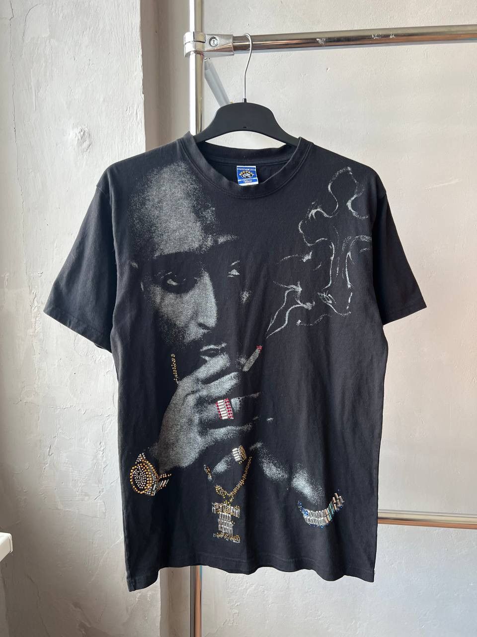 Vintage 2001 TUPAC SHAKUR RAP TEE NEO FACE RHINESTONES GRAPHIC TSHIR Size US M / EU 48-50 / 2 - 2 Thumbnail