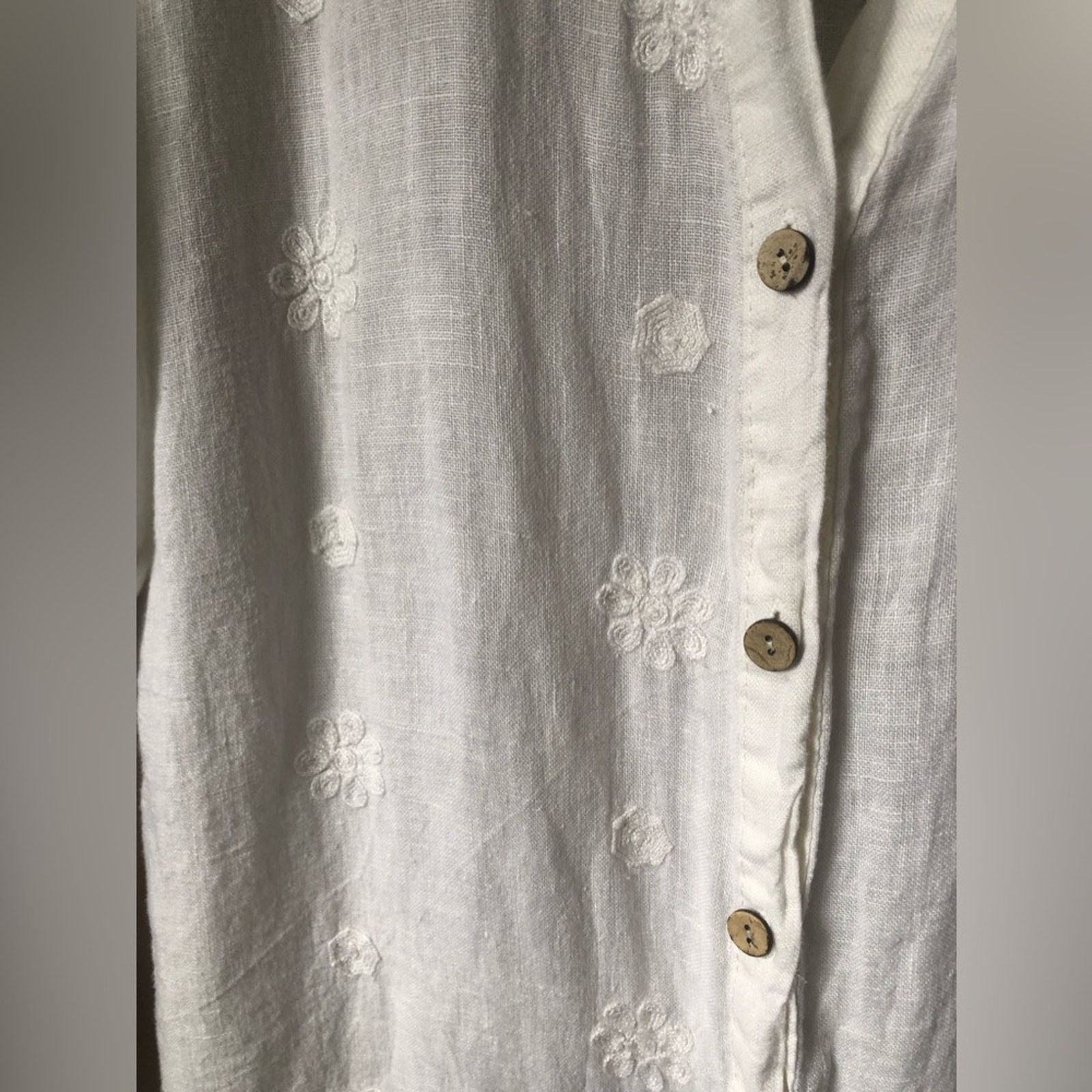NBDN Nobrandedon Floral embroidered Linen shirt top button up Size S / US 4 / IT 40 - 4 Thumbnail