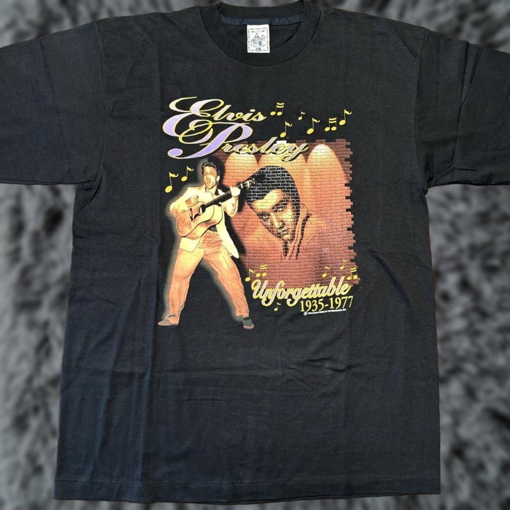 Vintage VINTAGE Elvis Presley Unforgettable T Shirt XL Black 90s Mens Short Sleeve Crew Neck Cotton Graphic New Size US XL / EU 56 / 4 - 1 Thumbnail