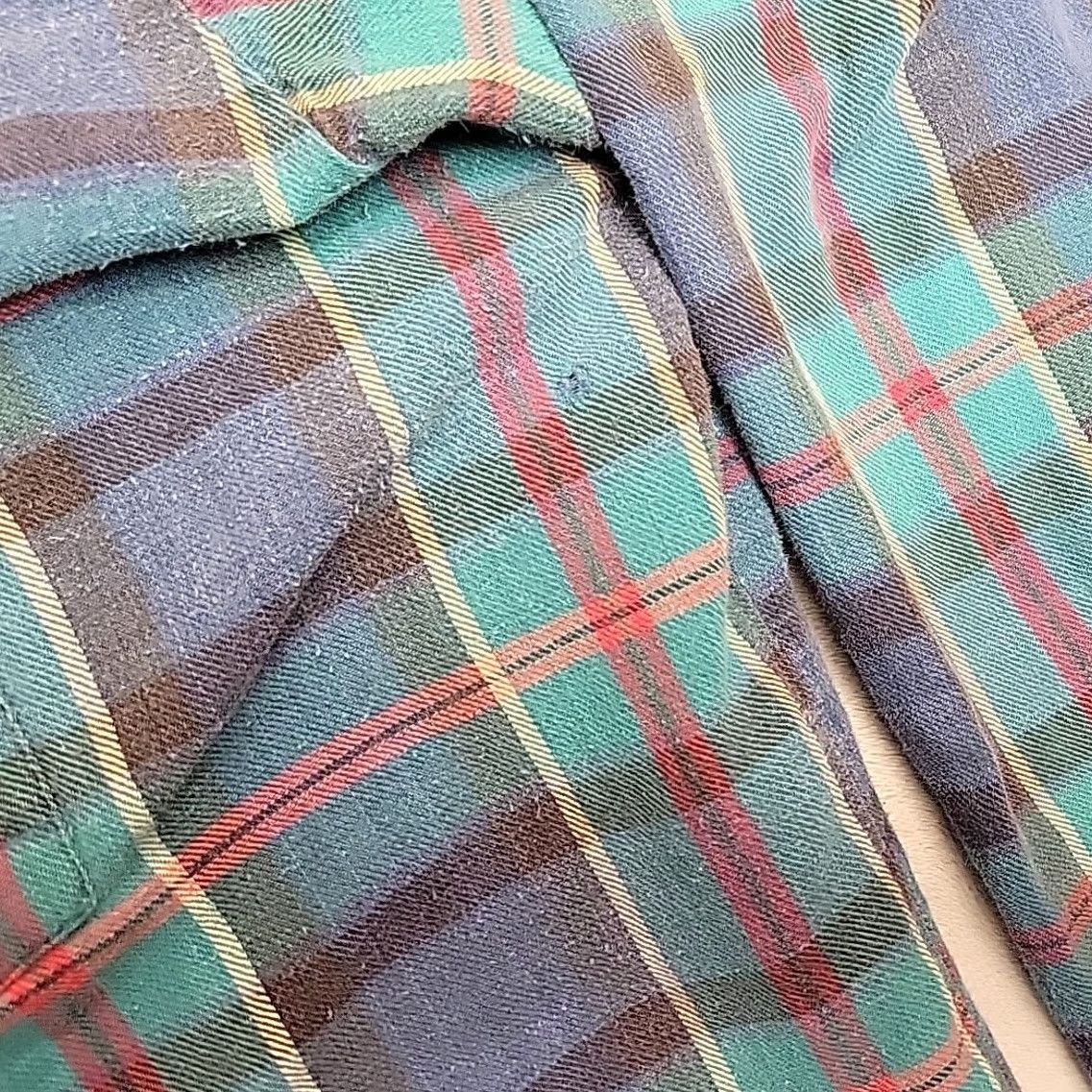 JCPenney VTG Towncraft Shirt Mens XLT Tall Plaid Flannel Long Sleeve Blue Green Multicolor Button-Up Size US XL / EU 56 / 4 - 5 Thumbnail