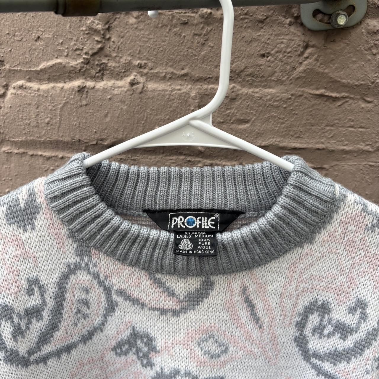 Vintage Vintage 80s Pink Paisley Wool Knit Sweater Size US L / EU 52-54 / 3 - 3 Thumbnail