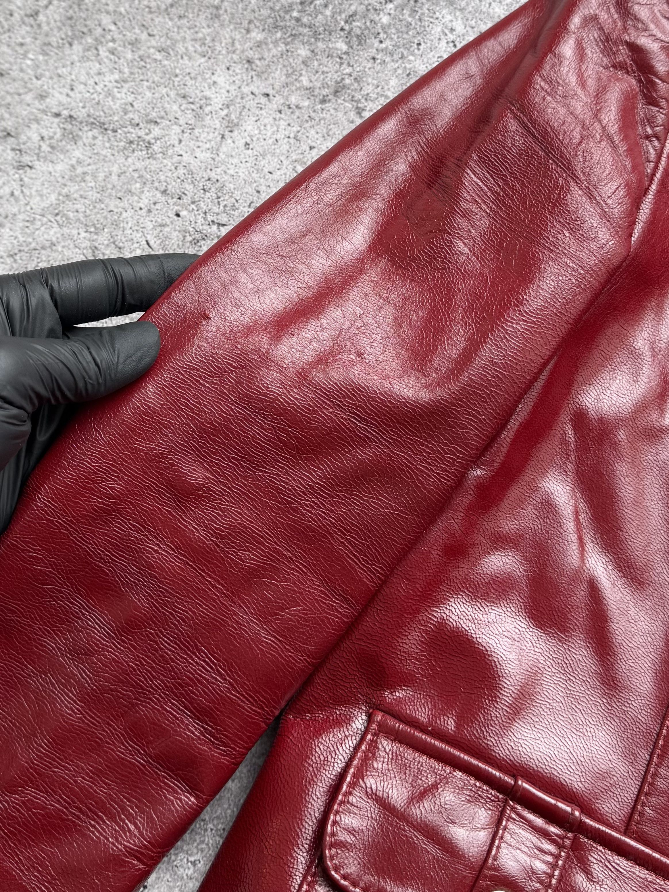 Vintage Vintage Red Genuine Leather Jacket Moto Biker Slim Fit Y2KE8 Size S / US 4 / IT 40 - 3 Thumbnail