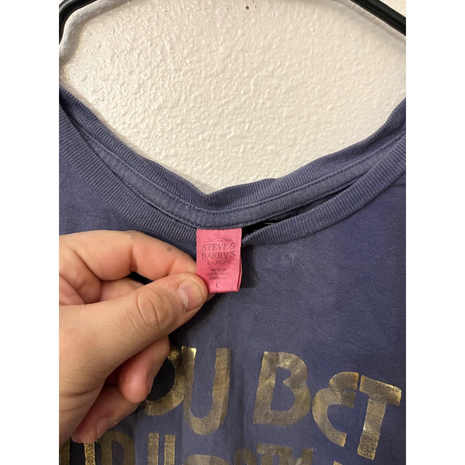 Vintage VINTAGE Steve & Barry’s Blue Graphic T-Shirt Women Large Cotton Crew Neck Short Sleeve All Seasons Size L / US 10 / IT 46 - 2 Thumbnail
