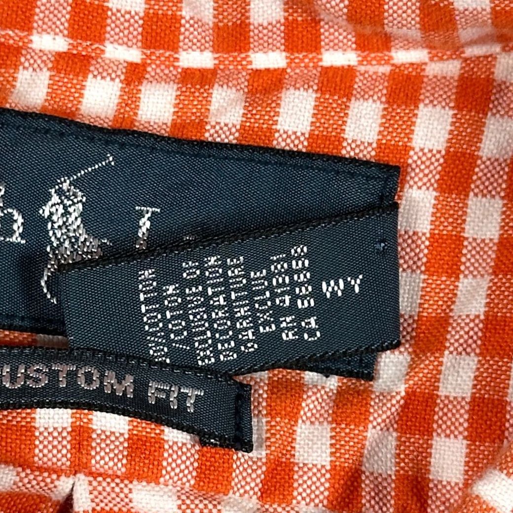Ralph Lauren VINTAGE Ralph Lauren Shirt Adult 2XL 2XL Orange White Gingham Check 90s Preppy Button-Down Collar Mens Size US XXL / EU 58 / 5 - 6 Thumbnail