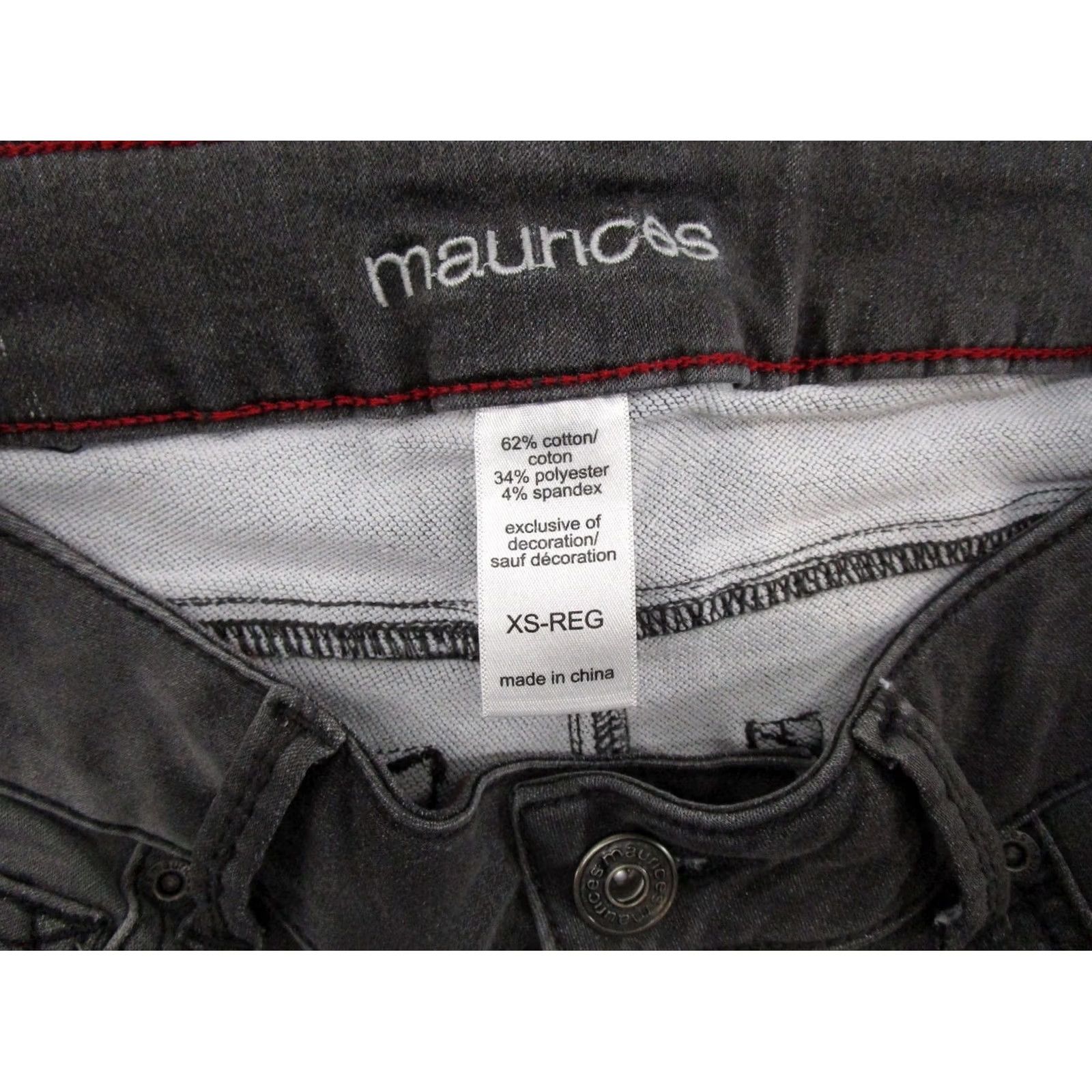 Vintage Maurices Women's Gray Denim Stretch Skinny Jeans XS Reg Cotton Blend Size 26" / US 2 / IT 38 - 4 Thumbnail