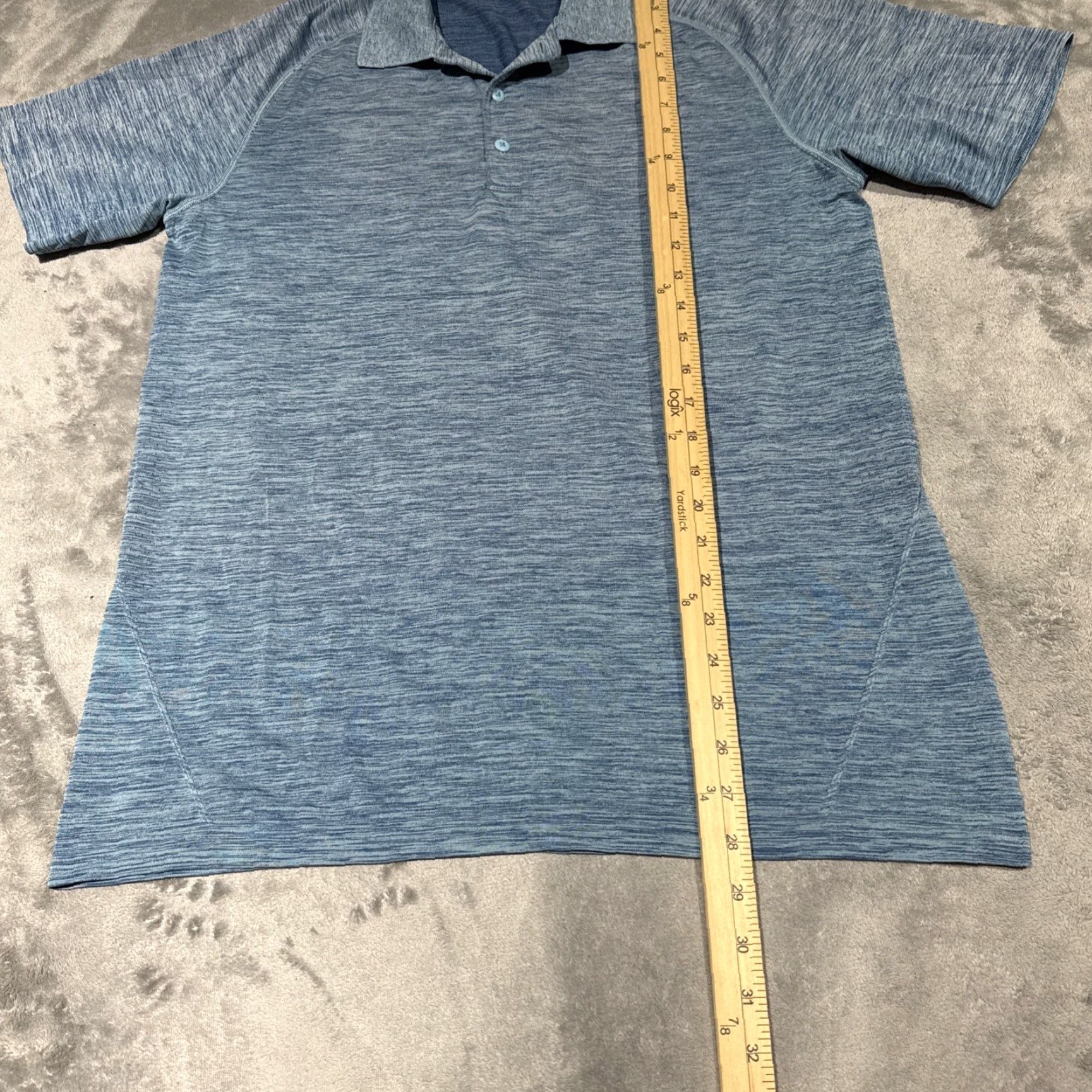 Lululemon Lululemon Metal Vent Tech Polo Shirt Blue Stretch Performance Men's Size Large Size US L / EU 52-54 / 3 - 3 Thumbnail