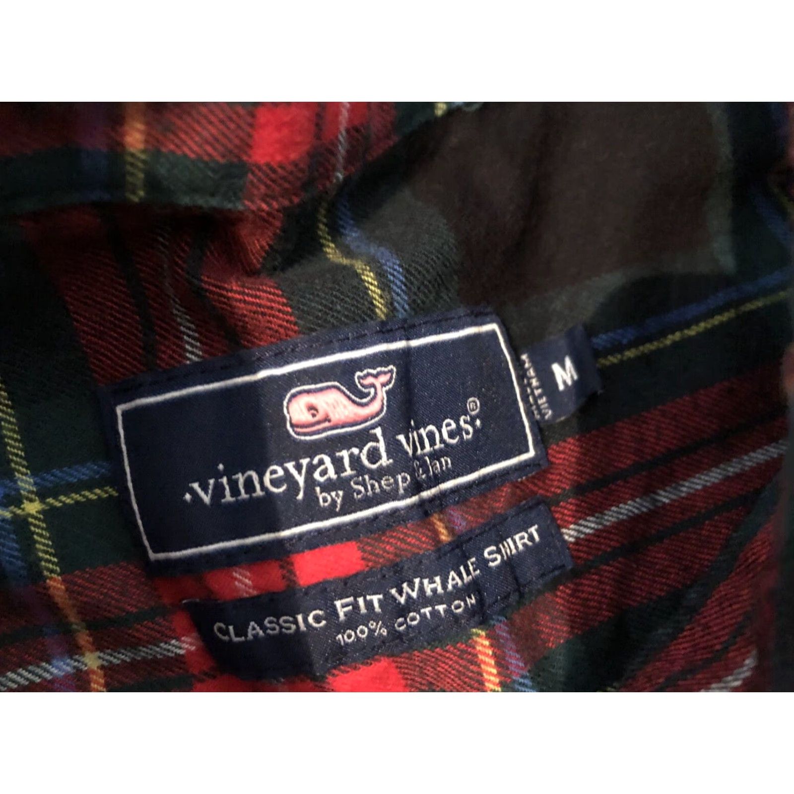Vineyard Vines Vineyard Vines Plaid Dress Shirt M Mens Long Sleeve Button-Up Cotton Red Blue Size 40R - 3 Thumbnail
