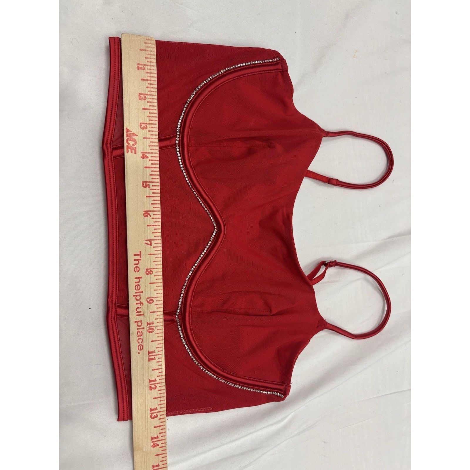 Target Basics NWT Target Red Satin Rhinestone Corset Bra Top Auden Size M Size ONE SIZE - 2 Thumbnail