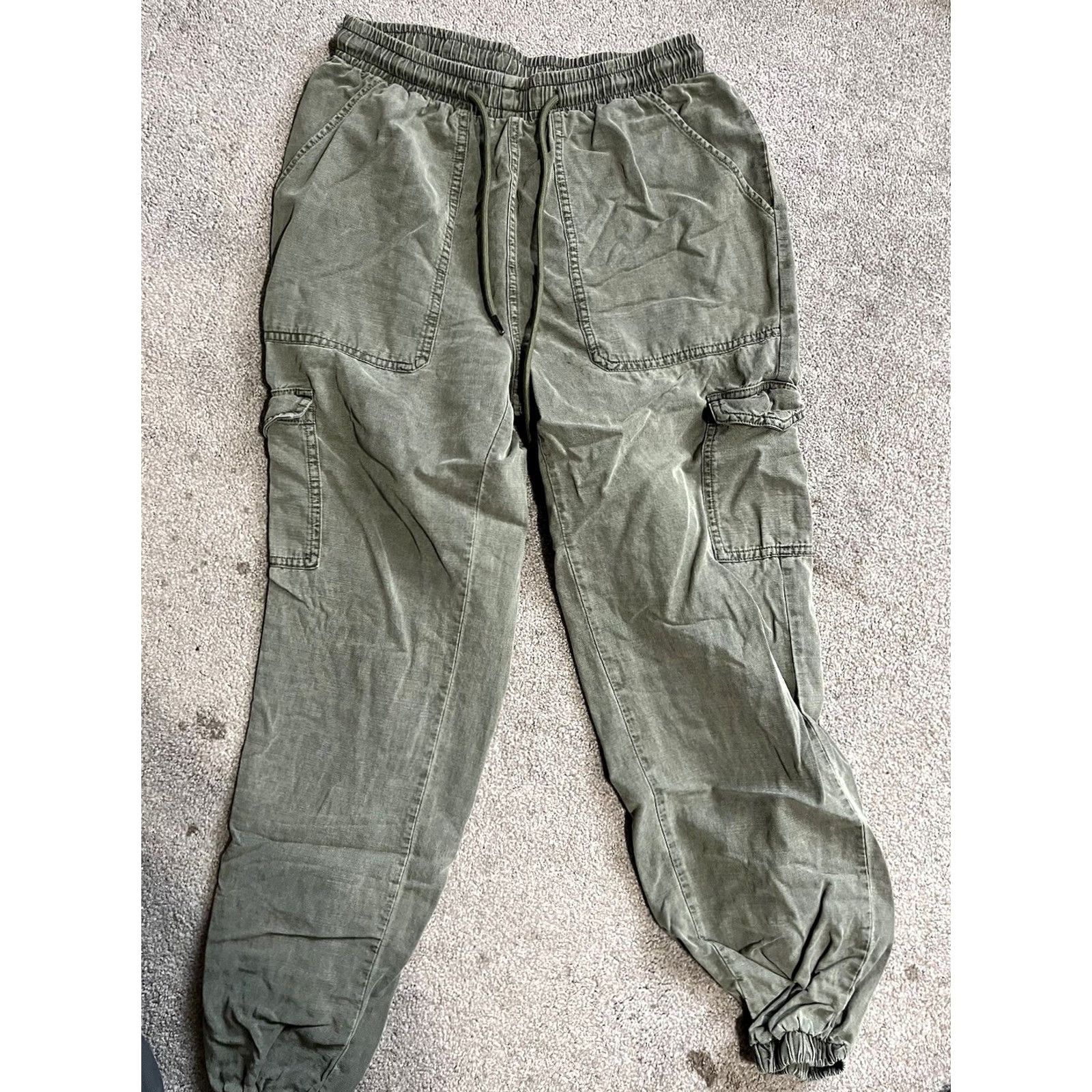 7 For All Mankind 7 For All Mankind Jogger Pants Army Green Womens XS Size 26" / US 2 / IT 38 - 2 Thumbnail