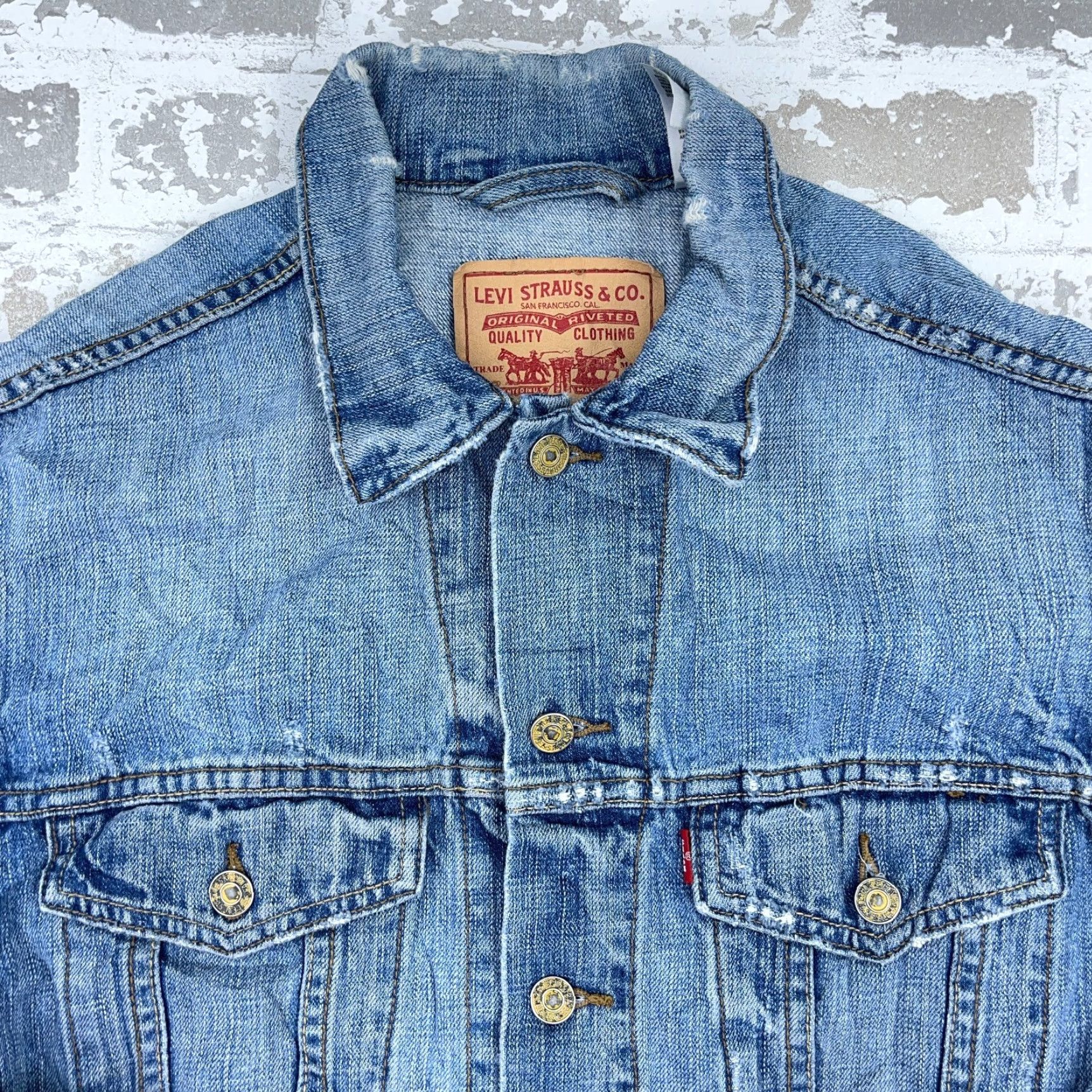 Levi's VINTAGE Levi's Denim Jacket Men M Med Wash Y2K Faded Trucker Retro 70507 Size US M / EU 48-50 / 2 - 2 Thumbnail
