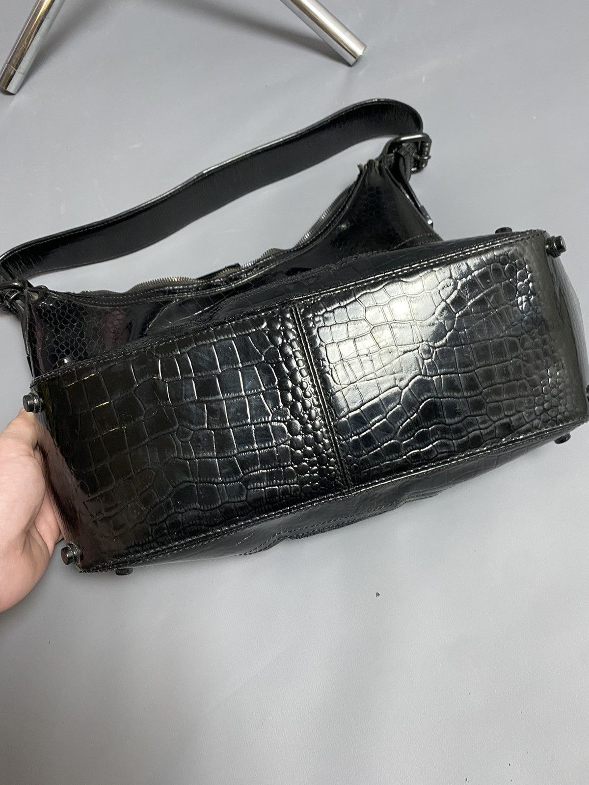 Just Cavalli Just Cavalli Shoulder Bag Black Monogram Leather trim Detail Size ONE SIZE - 2 Thumbnail
