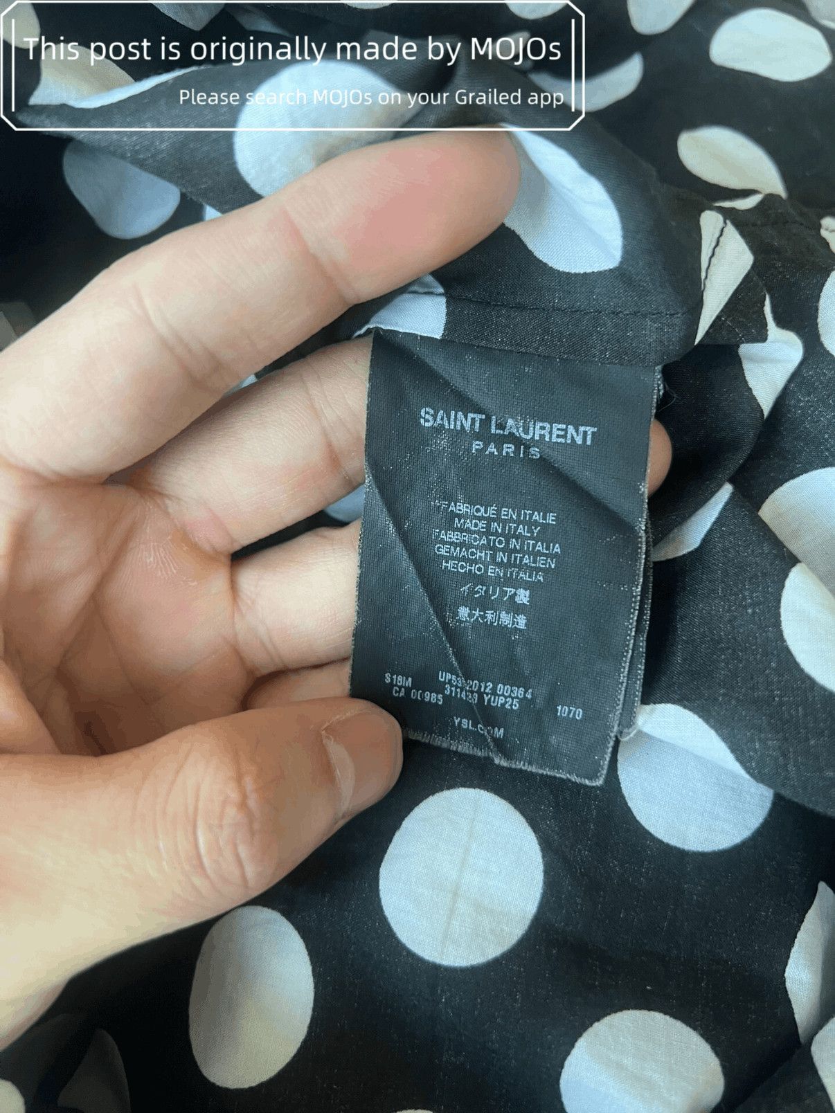 Saint Laurent Paris Sz 38 Saint Laurent Paris 13SS Poke Dots S/S Shirt mojos3715 Size US M / EU 48-50 / 2 - 4 Thumbnail