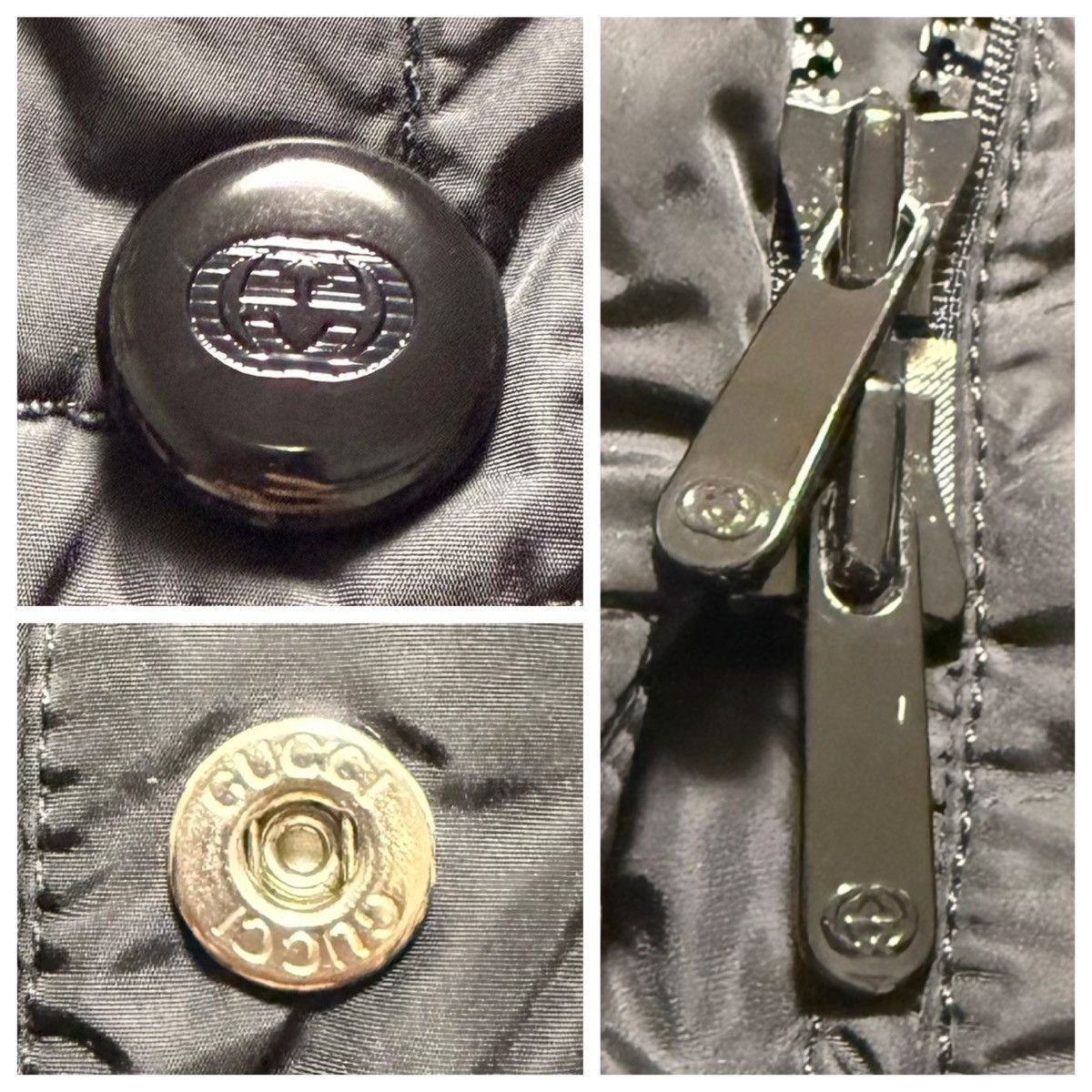Gucci Authentic Gucci GG Logo Button Quilted Down Jacket 38 Black Size XS / US 0-2 / IT 36-38 - 8 Thumbnail