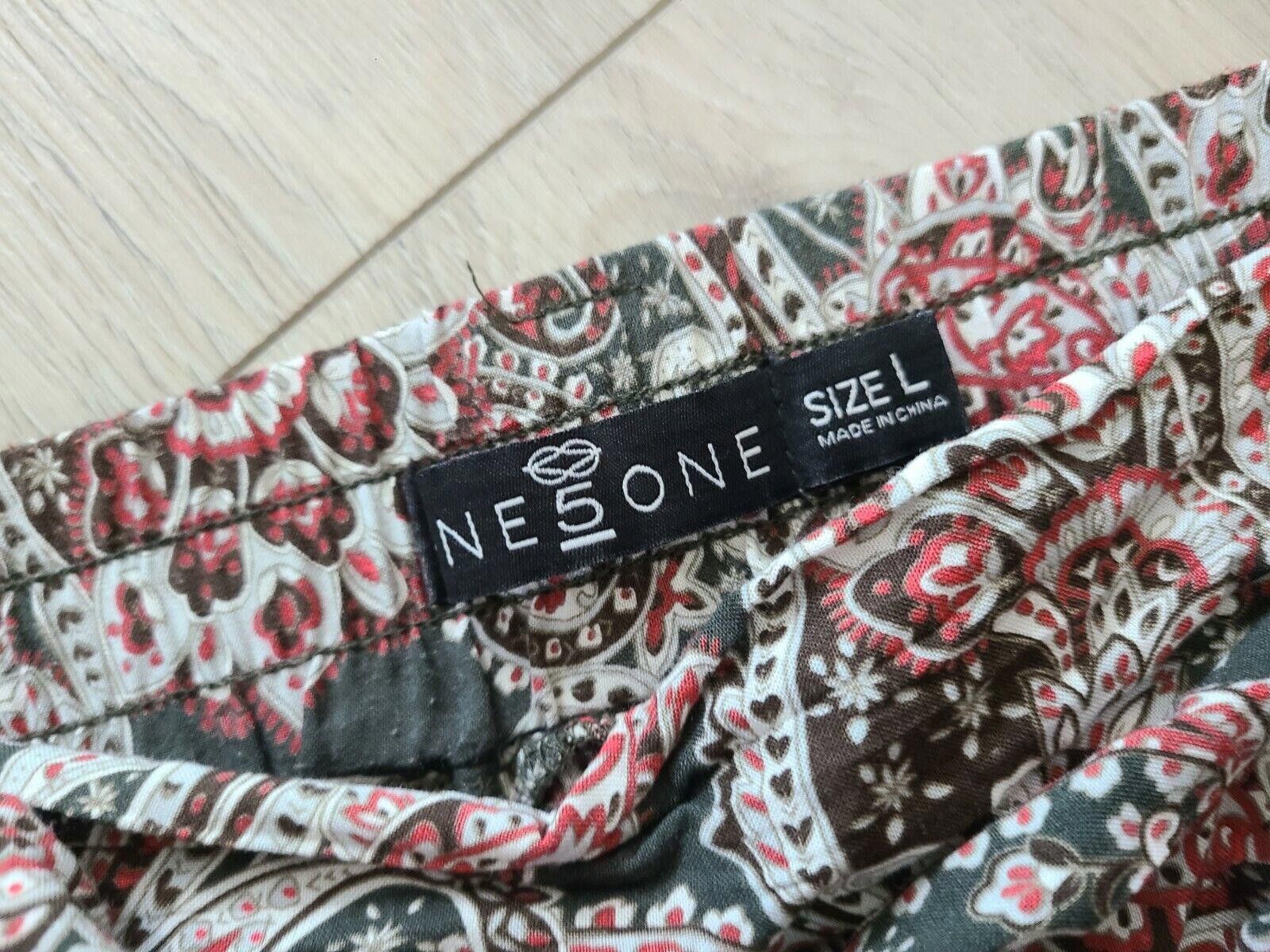 Designer One 5 One Pants Large Green Pink Paisley Boho Hippie jogger Size 36" / US 14 / IT 50 - 3 Thumbnail