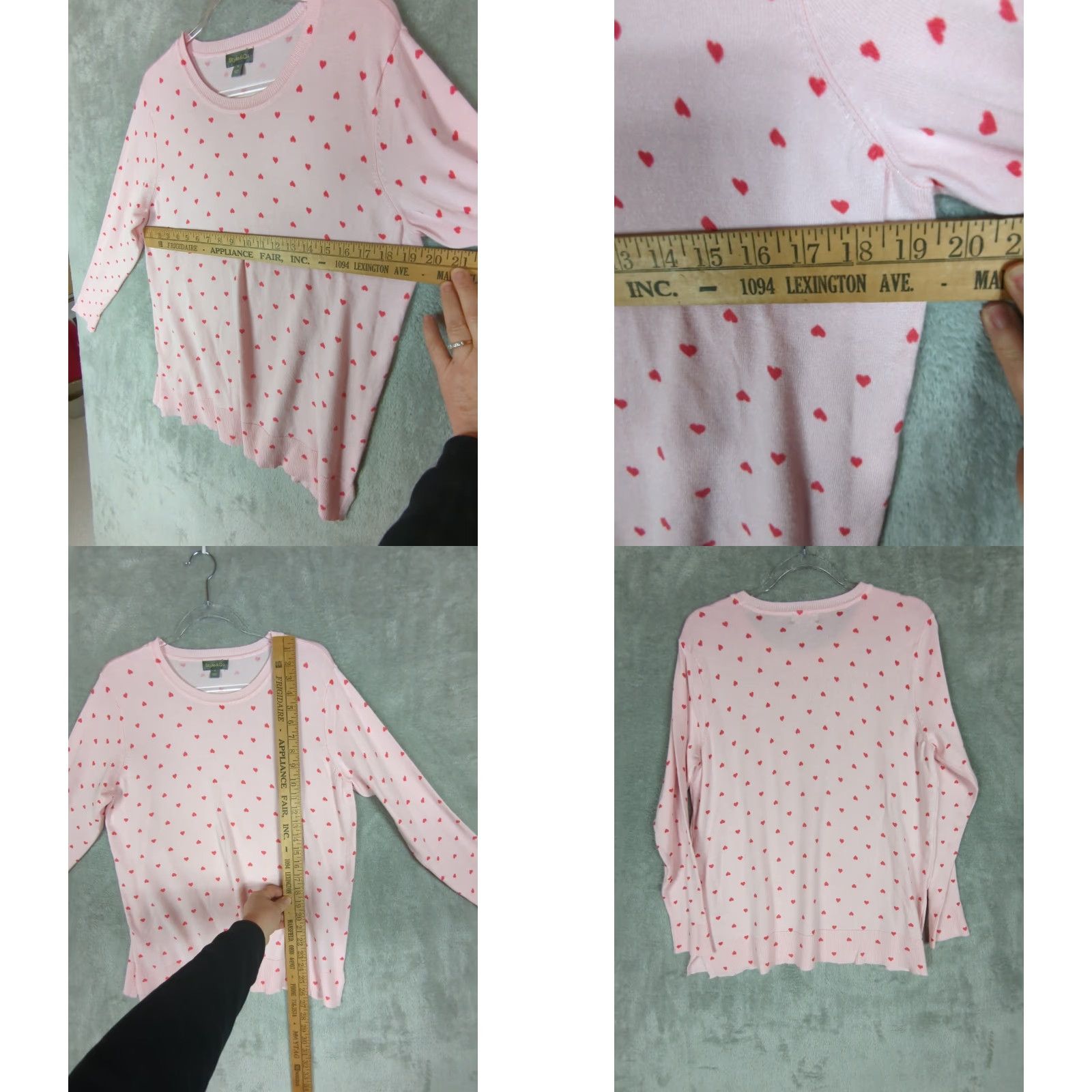 Style & Co Womens Sweater Pink Sz Petite Large Heart Print Pullover Coquette Novelty Size L / US 10 / IT 46 - 8 Thumbnail
