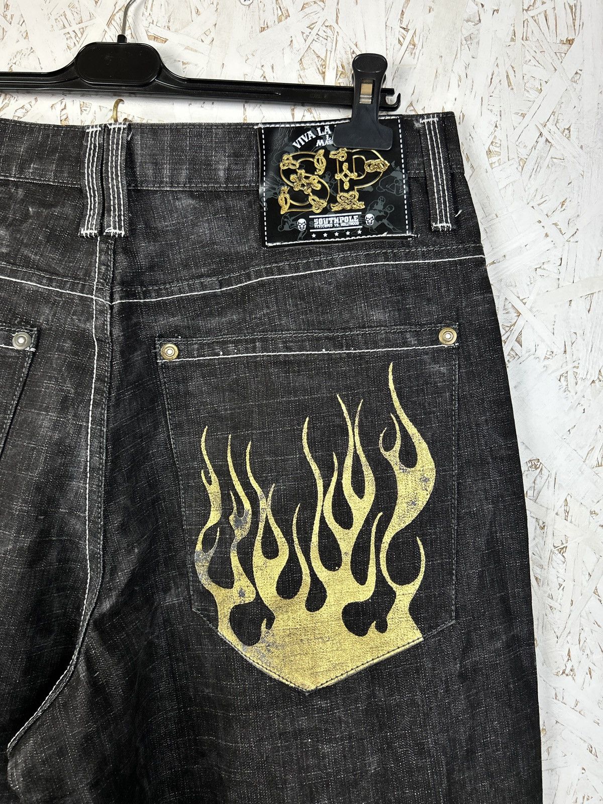 Southpole Vintage Southpole Viva La Lucha Flame Pocket Denim Jeans 38 Size US 38 / EU 54 - 7 Thumbnail