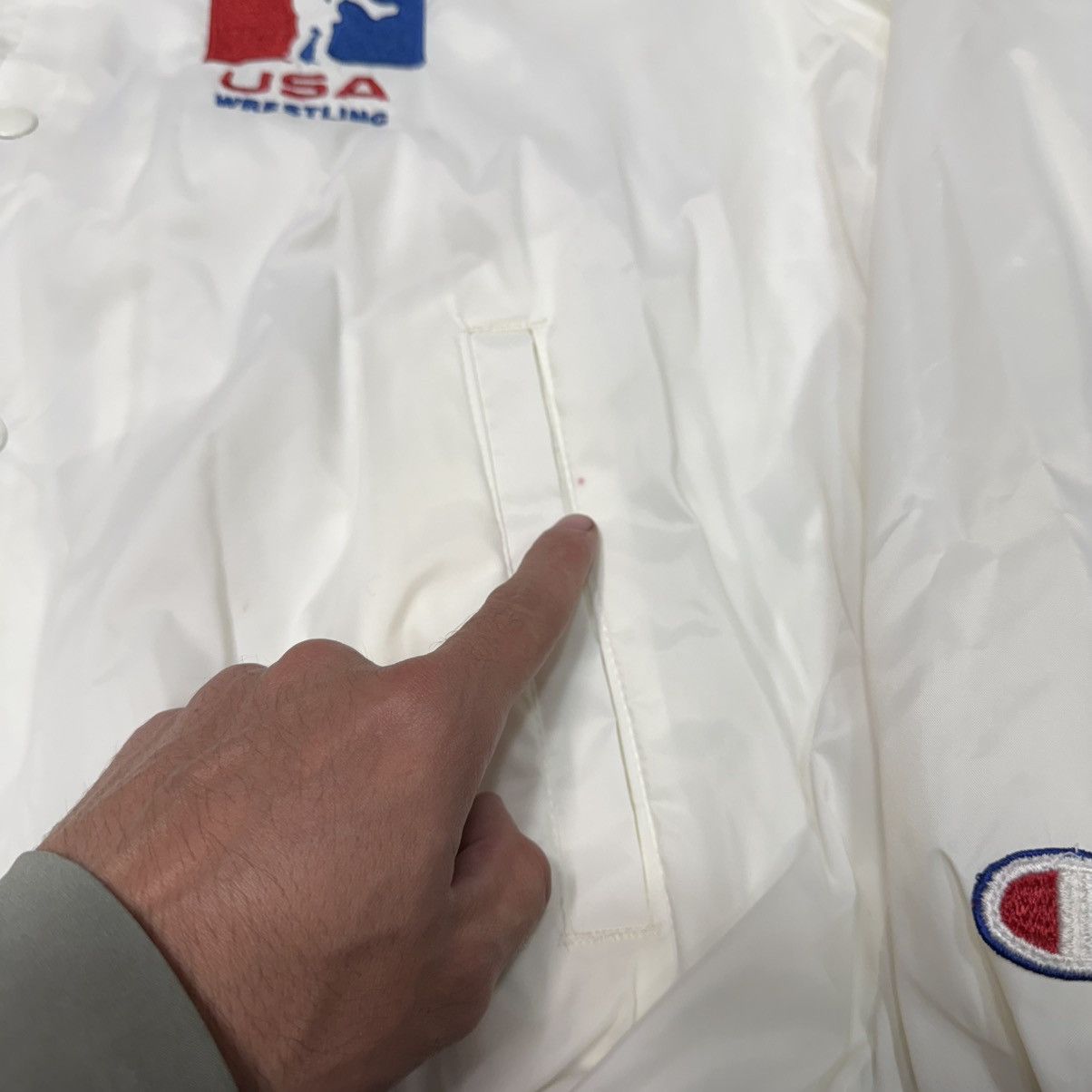 Champion Vintage Champion USA Wrestling Varsity Jacket USA White NWT Size US L / EU 52-54 / 3 - 15 Thumbnail