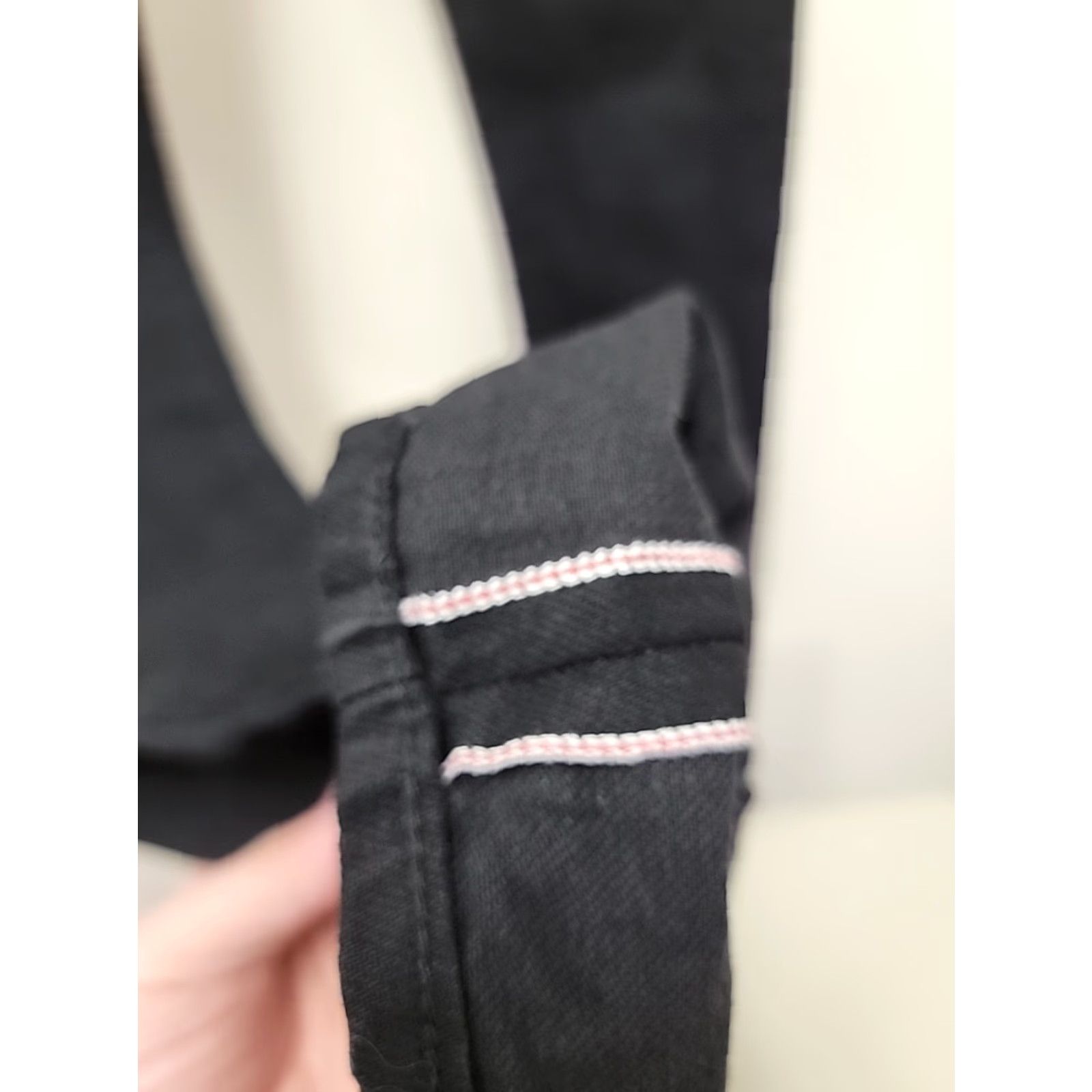 Prps PRPS Jeans Mens 28 Black Denim Inseam 34 90s Grunge Biker Raw Selvedge Straight Material Cotton Button Logo Solid Size US 28 / EU 44 - 6 Thumbnail