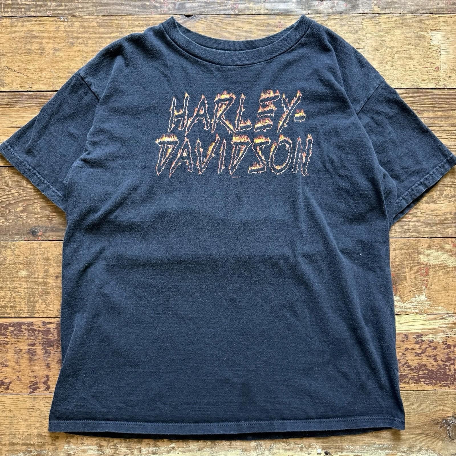 Harley Davidson Vintage Y2K Harley Davidson Flame Shirt Size XL 2001 Size ONE SIZE - 1 Thumbnail