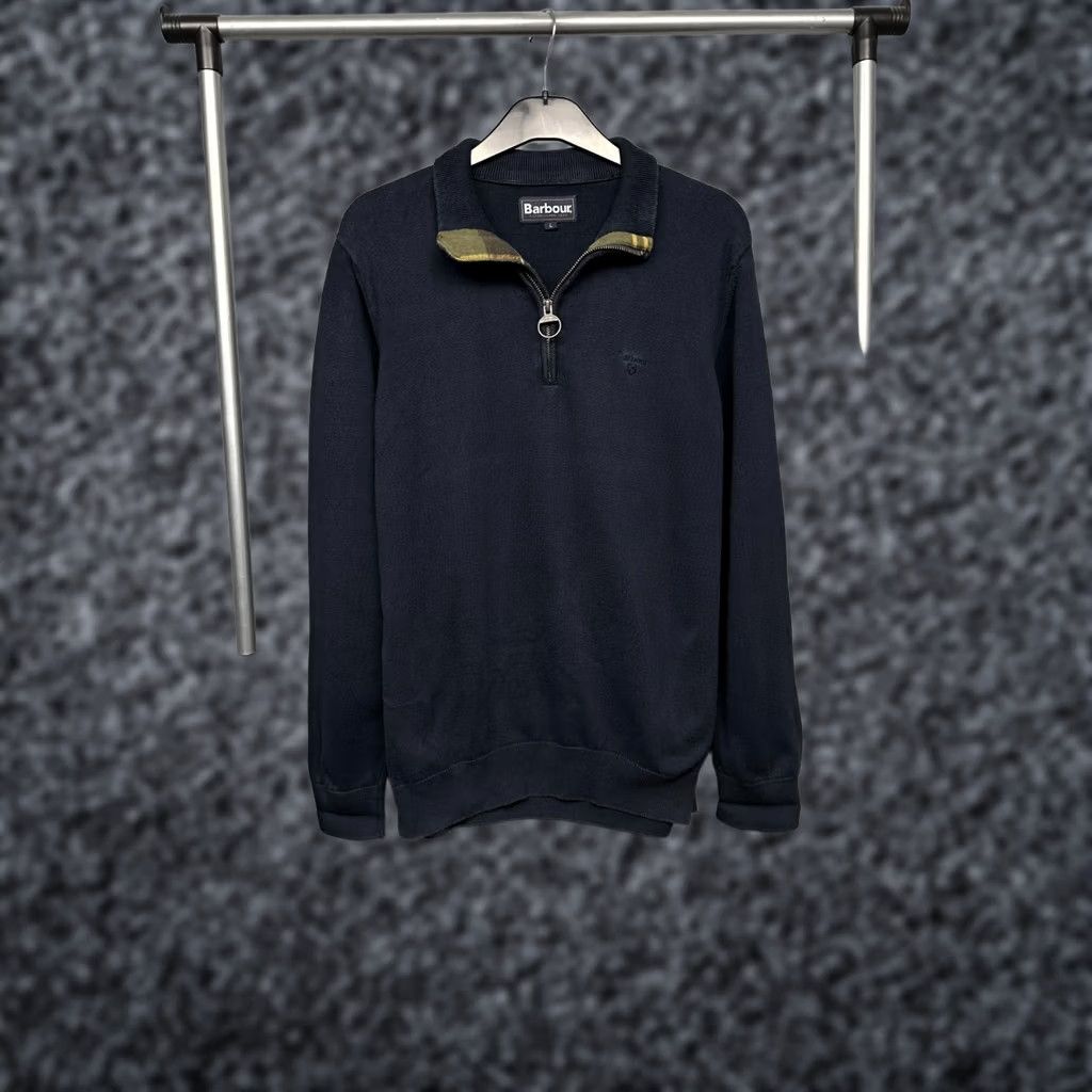 Barbour VINTAGE Barbour Mens Sweater 1/4 Zip Size L Blue Pullover 1/4 Zip Barbour Mens Sweater L Mens Clothing Blue 70s Size US L / EU 52-54 / 3 - 1 Thumbnail