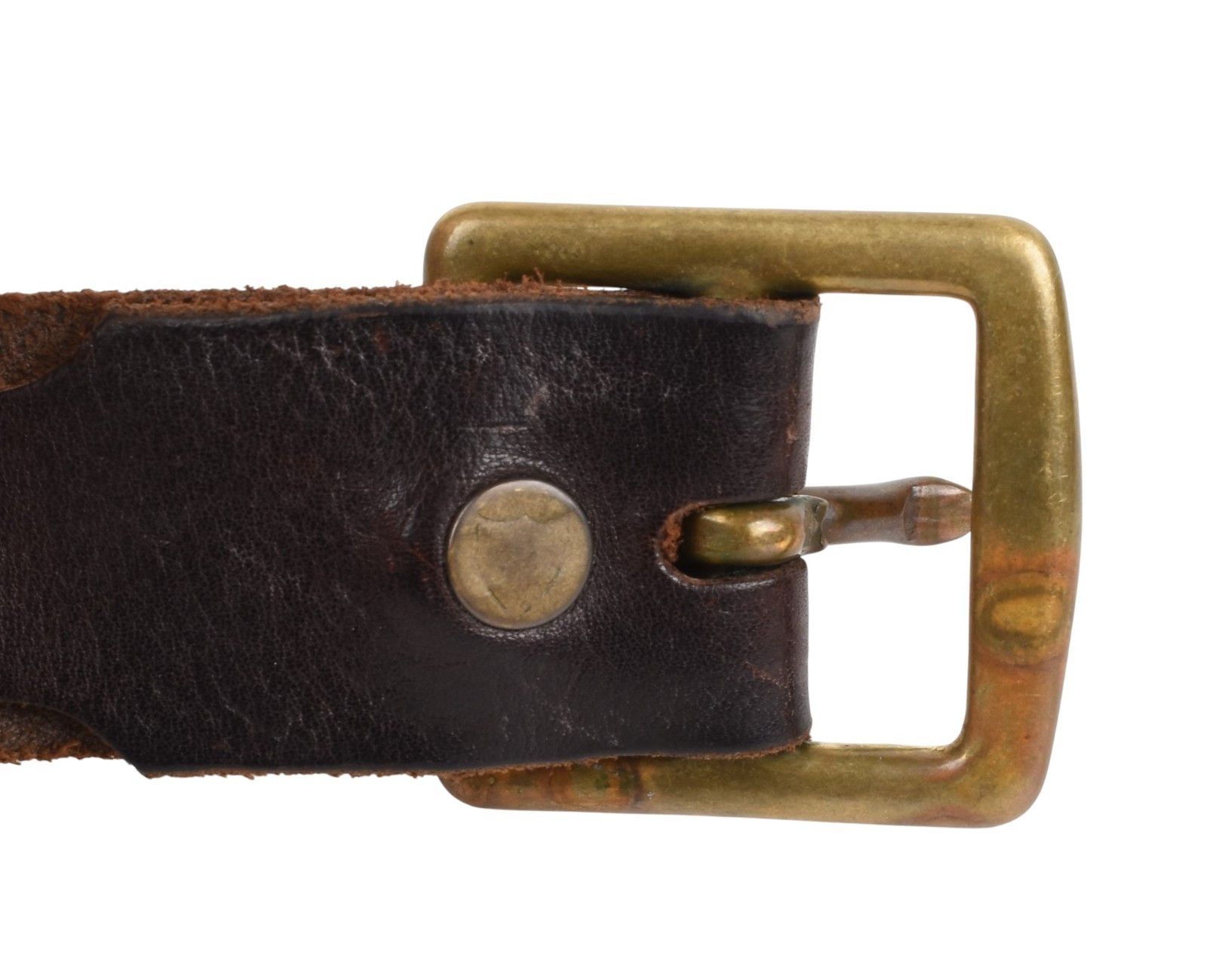 Hollywood Trading Company HTC Men Belt Metal and Leather Men Belt L Size 40 - 5 Thumbnail