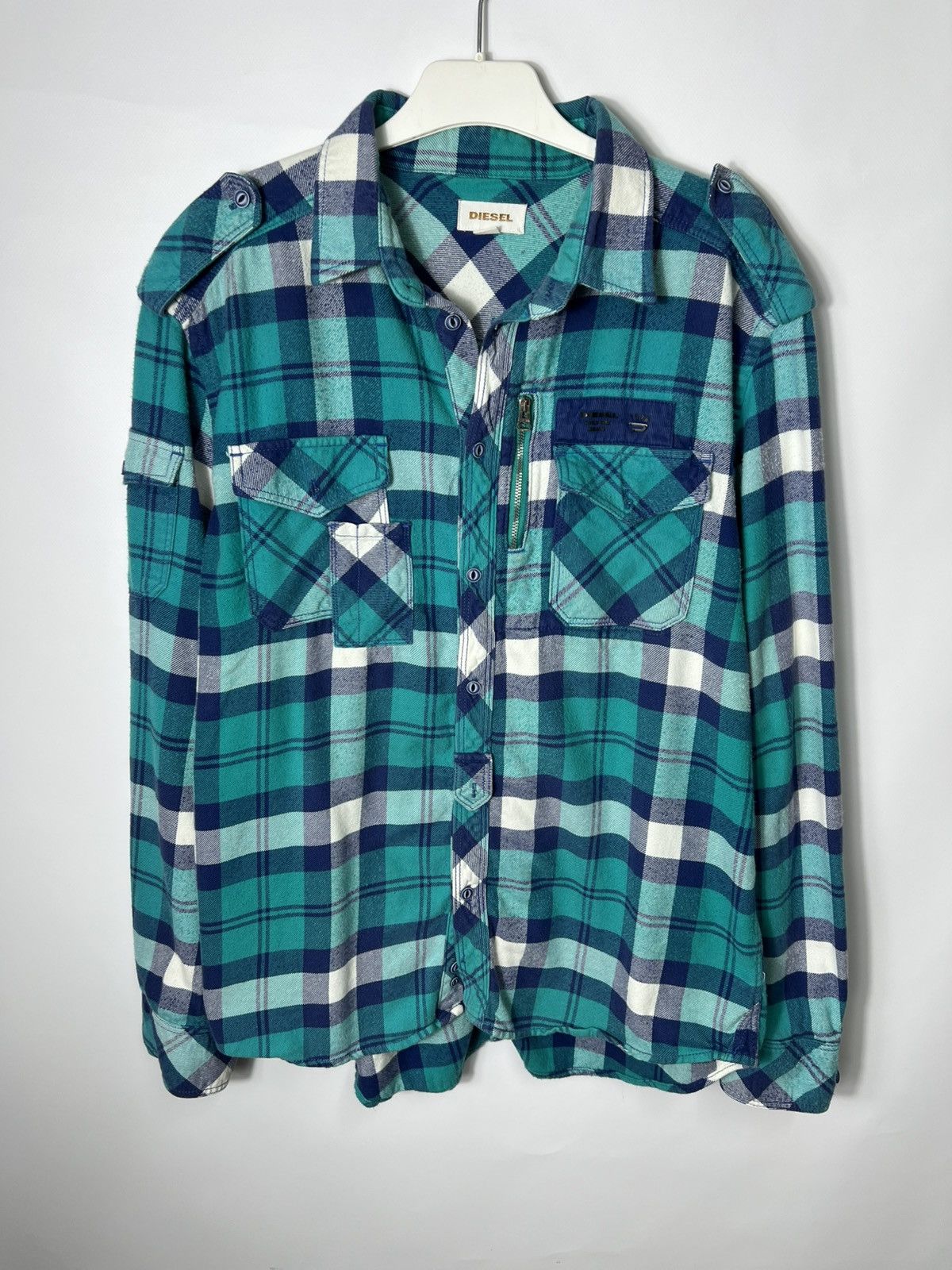 Diesel Vintage streetwear y2k Diesel Flannel Shirt Size US XL / EU 56 / 4 - 1 Thumbnail