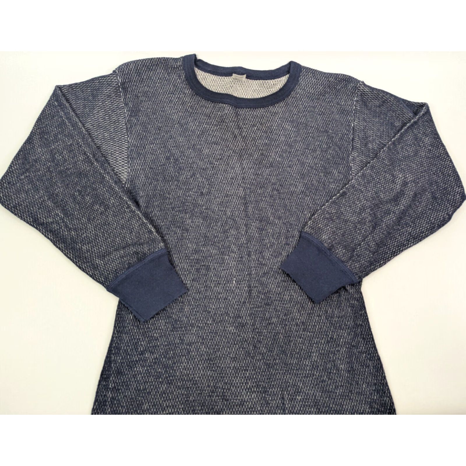 Vintage Morgan Mills Shirt Mens XL Navy Blue Thermal Waffle Knit Base Layer 90s Sports Outdoors Cotton Knit Crew Neck Tee Size US XL / EU 56 / 4 - 2 Thumbnail