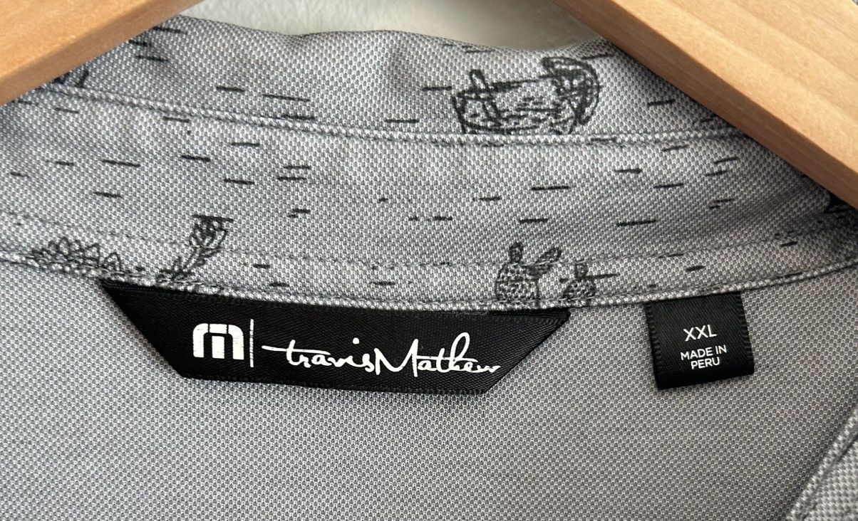 TravisMathew Travis Mathew Mens Grey Cactus Print Size CXL Polo Shirt Size US XXL / EU 58 / 5 - 8 Thumbnail
