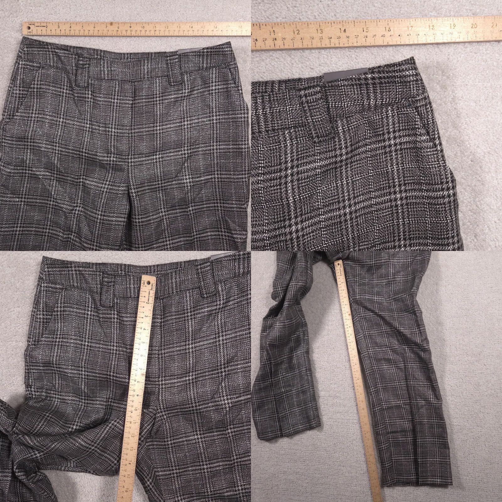 Worthington Worthington Pants Womens 14 Gray Metallic Plaid Straight Leg Dress Career Work Pants Size 36" / US 14 / IT 50 - 8 Thumbnail