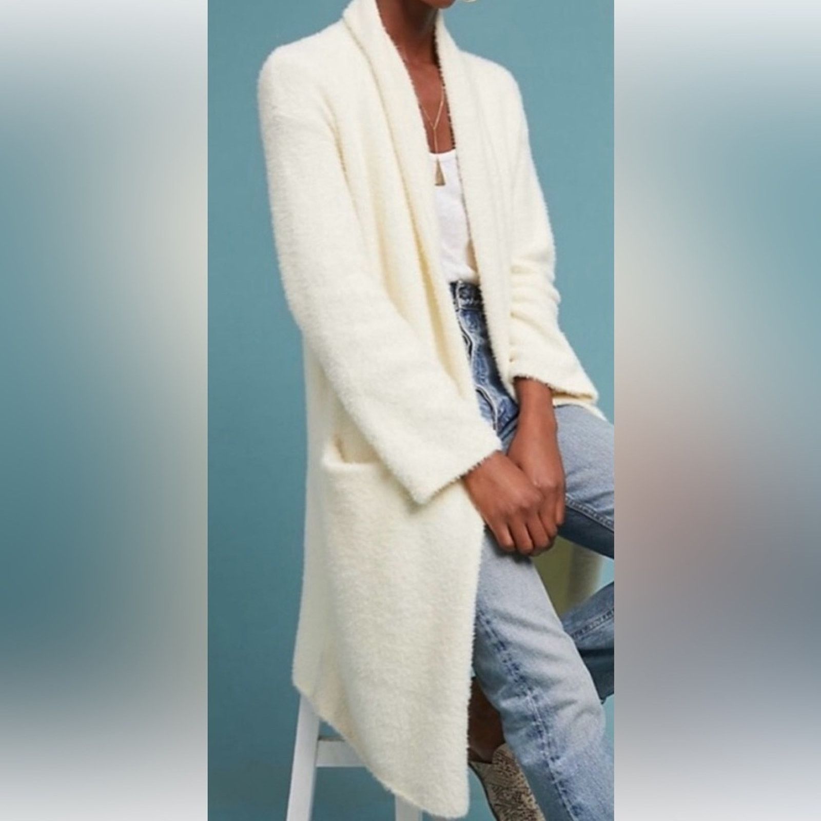 Anthropologie Anthropologie Sleeping on Snow Open-Front Cardigan, size Smh Size S / US 4 / IT 40 - 2 Thumbnail