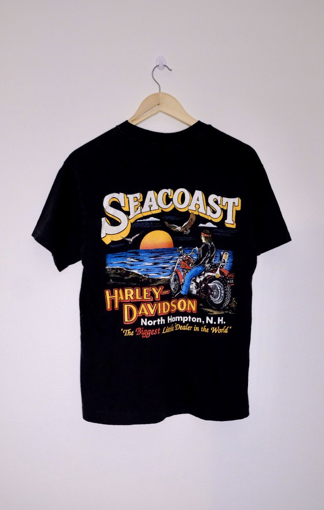 Harley Davidson × Vintage Vintage 1986 Harley Davidson Seacoast t-shirt Size US M / EU 48-50 / 2 - 1 Thumbnail