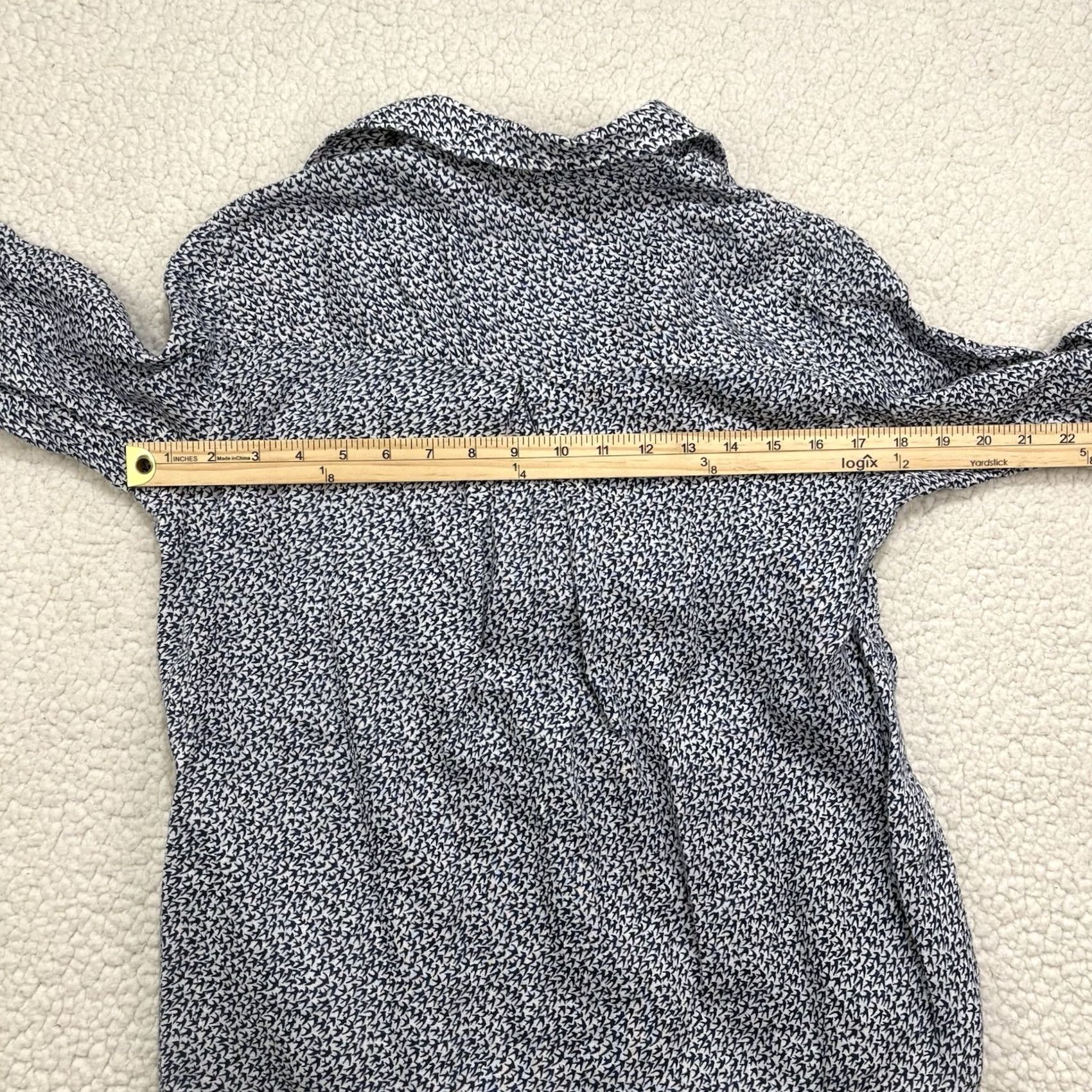 Vintage VINTAGE Grayson Button-Up Shirt Women XS Linen Birds Blue Long Sleeve Collared Button-Front Size XS / US 0-2 / IT 36-38 - 5 Thumbnail