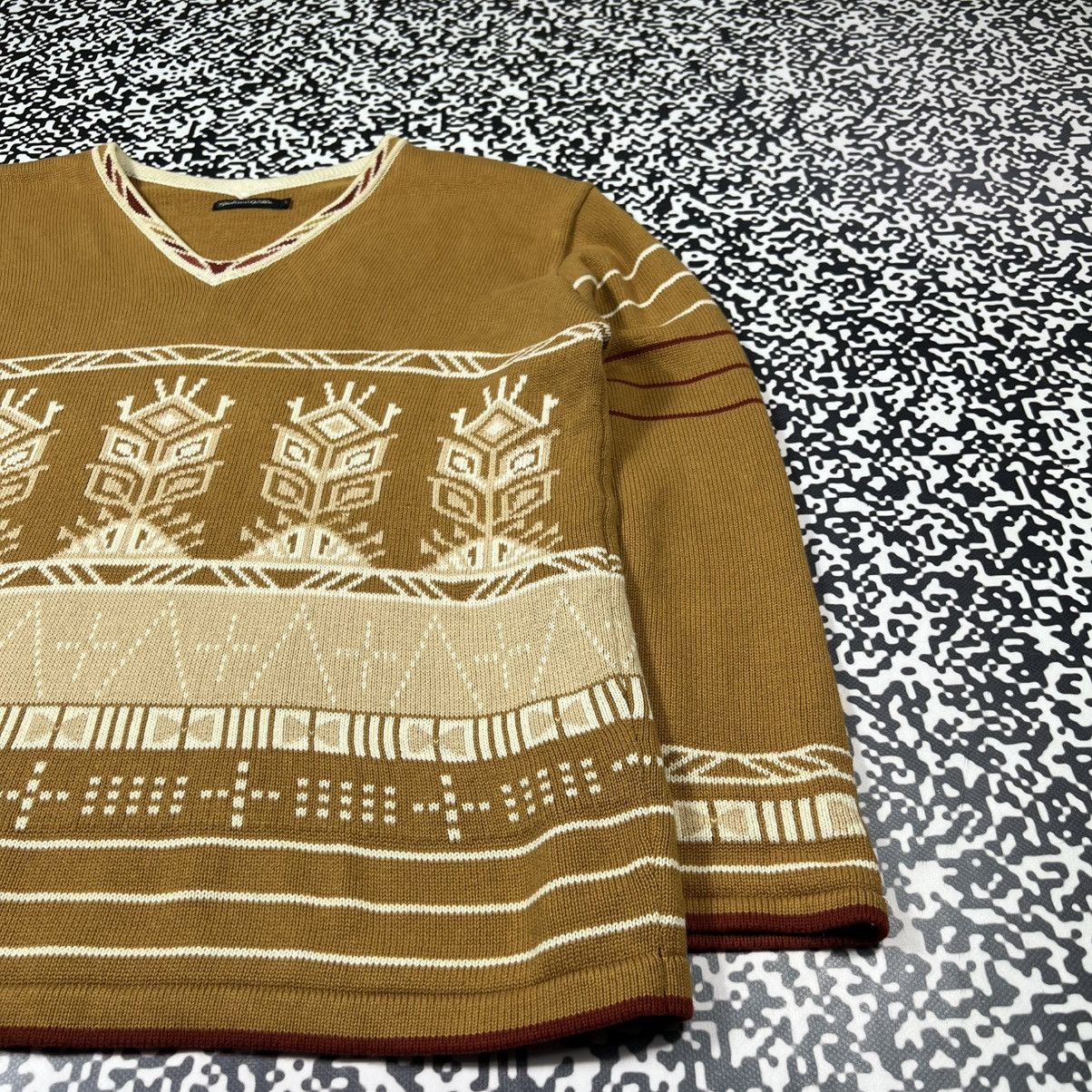 Gudrun Sjoden Vintage Y2K Gudrun Sjoden Retro Aztec Knitted Boxy Sweater Size L / US 10 / IT 46 - 12 Thumbnail