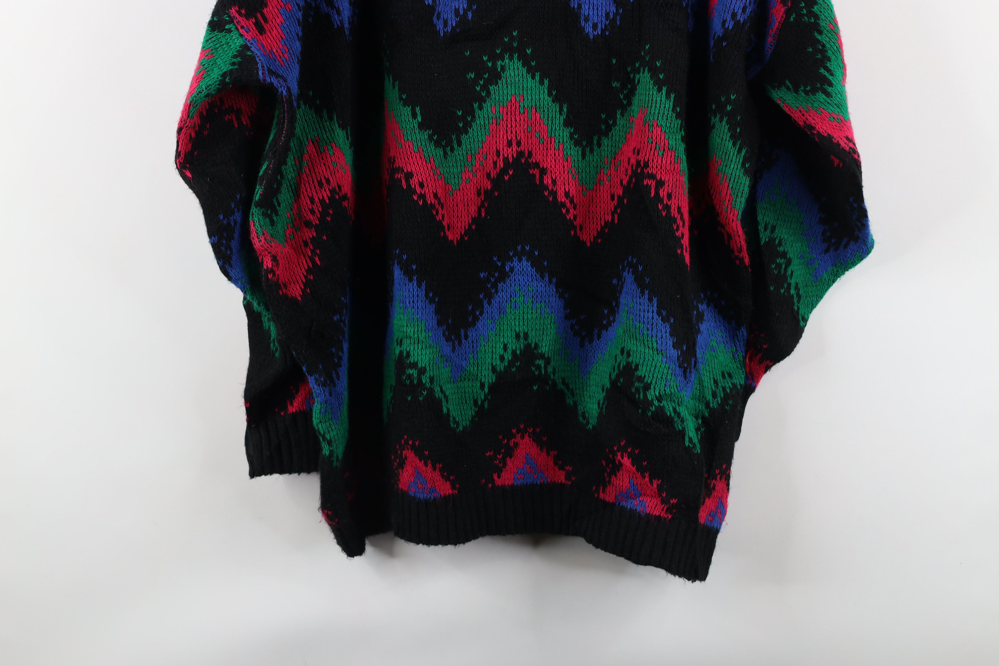Vintage Vintage 90s Coogi Style Rainbow Zig Zag Knit Sweater Size XXL / US 16-18 / IT 52-54 - 9 Thumbnail