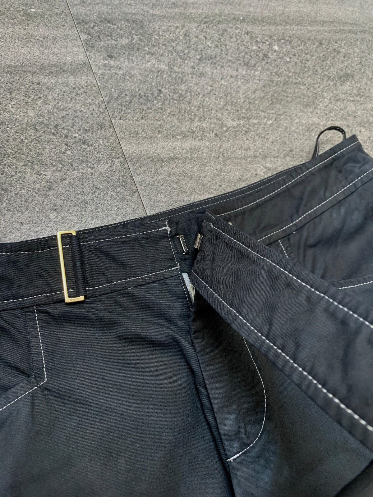 Gucci 2000s Black Dyed Flared Belted Trousers - 29” Size US 29 - 14 Thumbnail