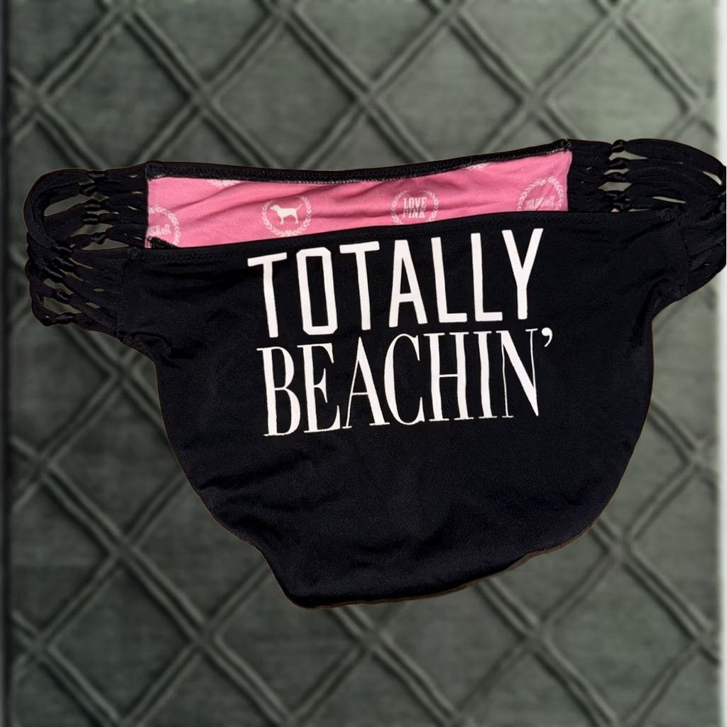 Victoria's Secret Pink By Victoria's Secret Women's Bikini Bottom Black S Beach Size 28" / US 6 / IT 42 - 1 Thumbnail